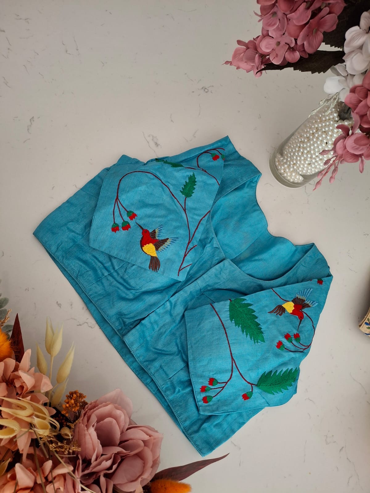 Size 38 - Raw Silk Parsi Ghara Blouse