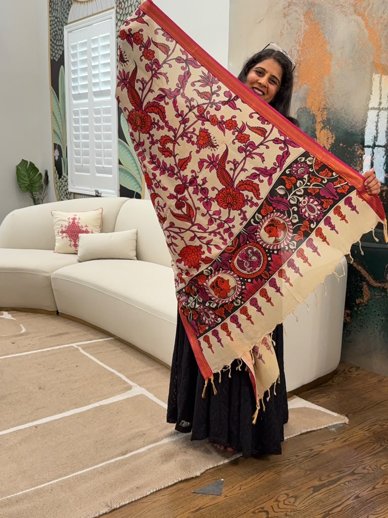 Kalamkari Dupatta - Red