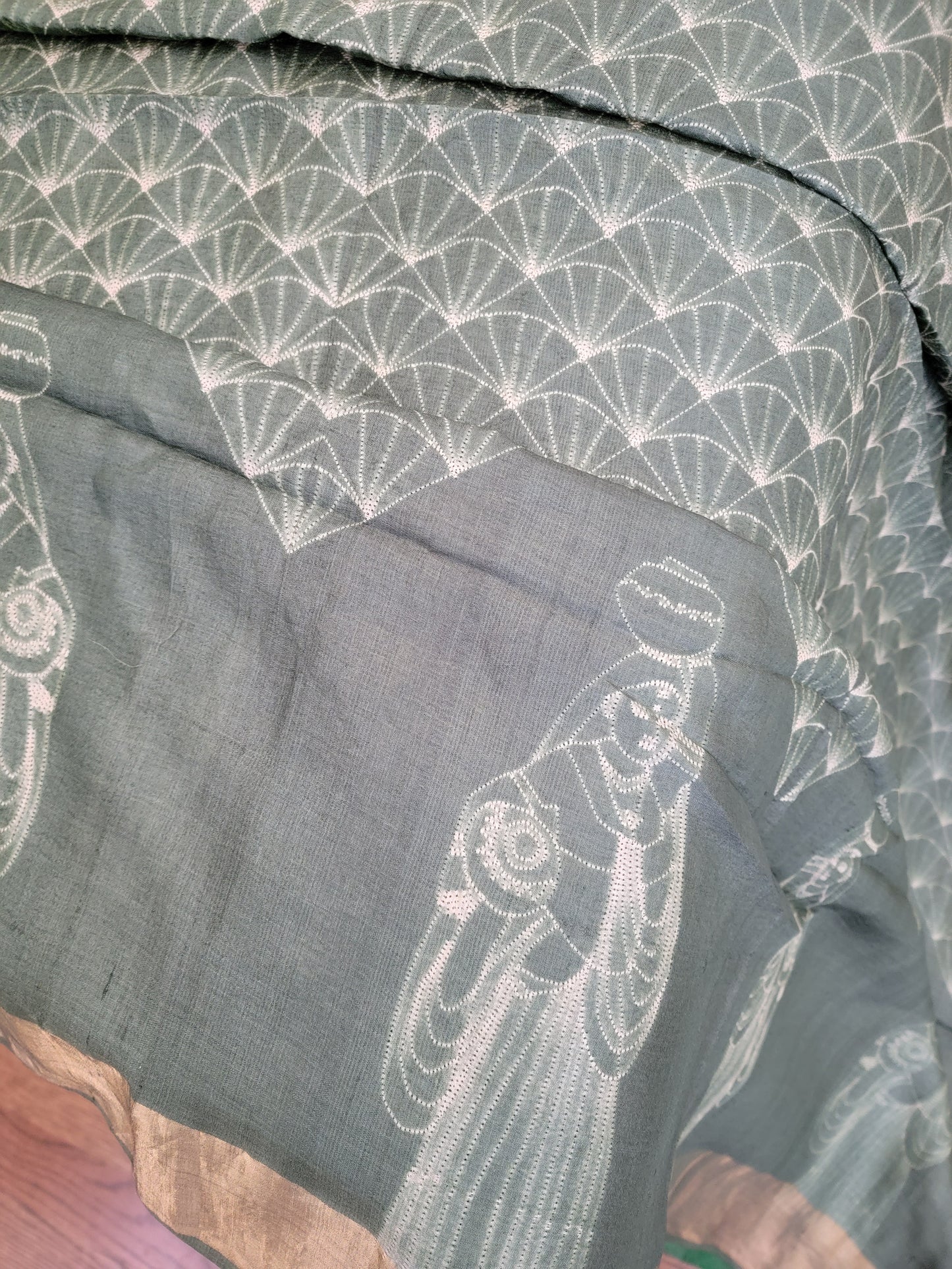 handloom-tusser-shibori-saree-online-shop-green-detail