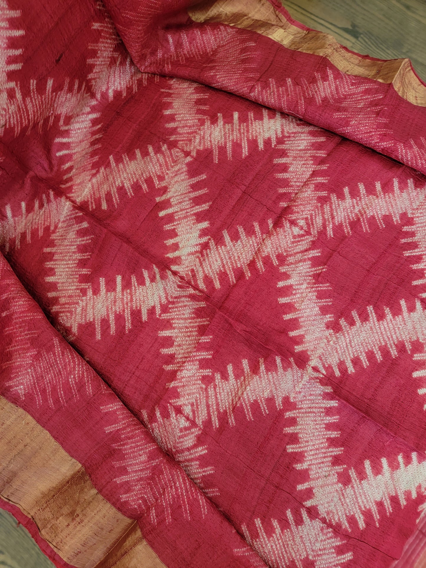 tusser-shibori-silk-saree-online-shop-yellow - dettail