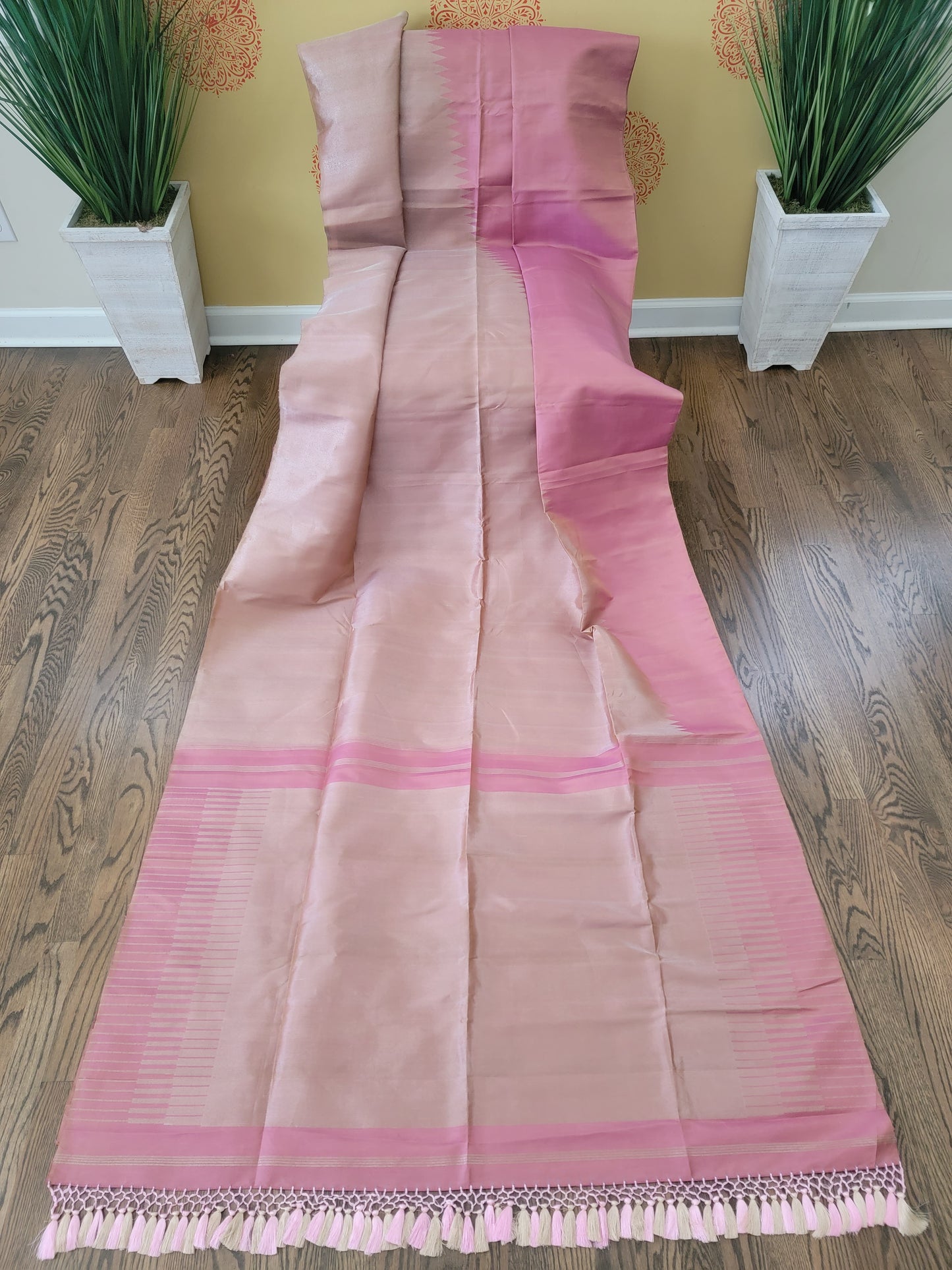 Rising Border Kanjivaram - Baby Pink