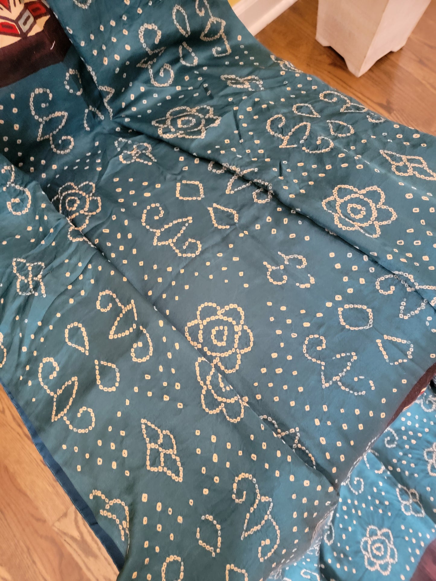 Ajarakh Bandhej Saree on Gaji Silk