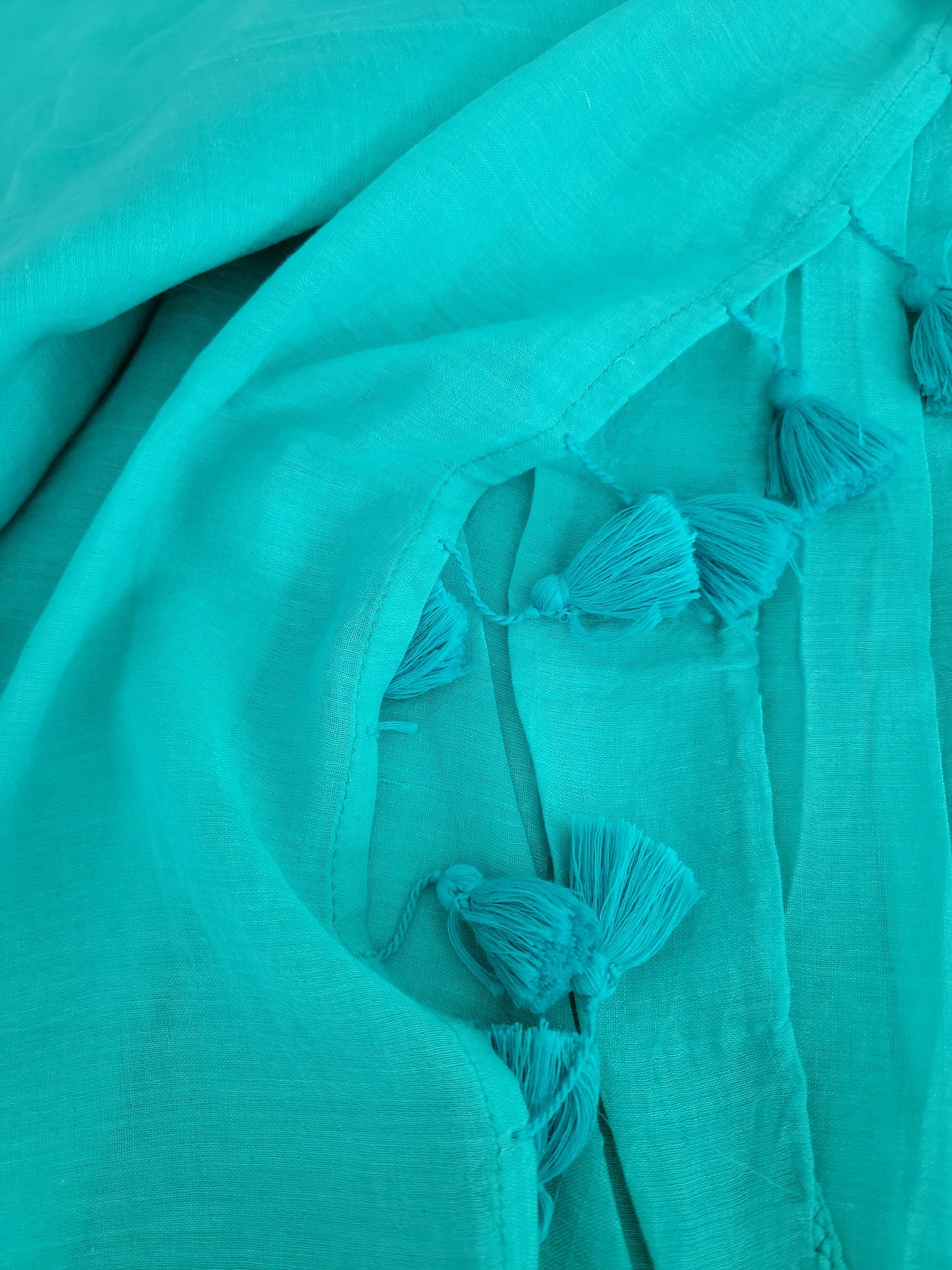 Handwoven Mulcotton Saree - sea green