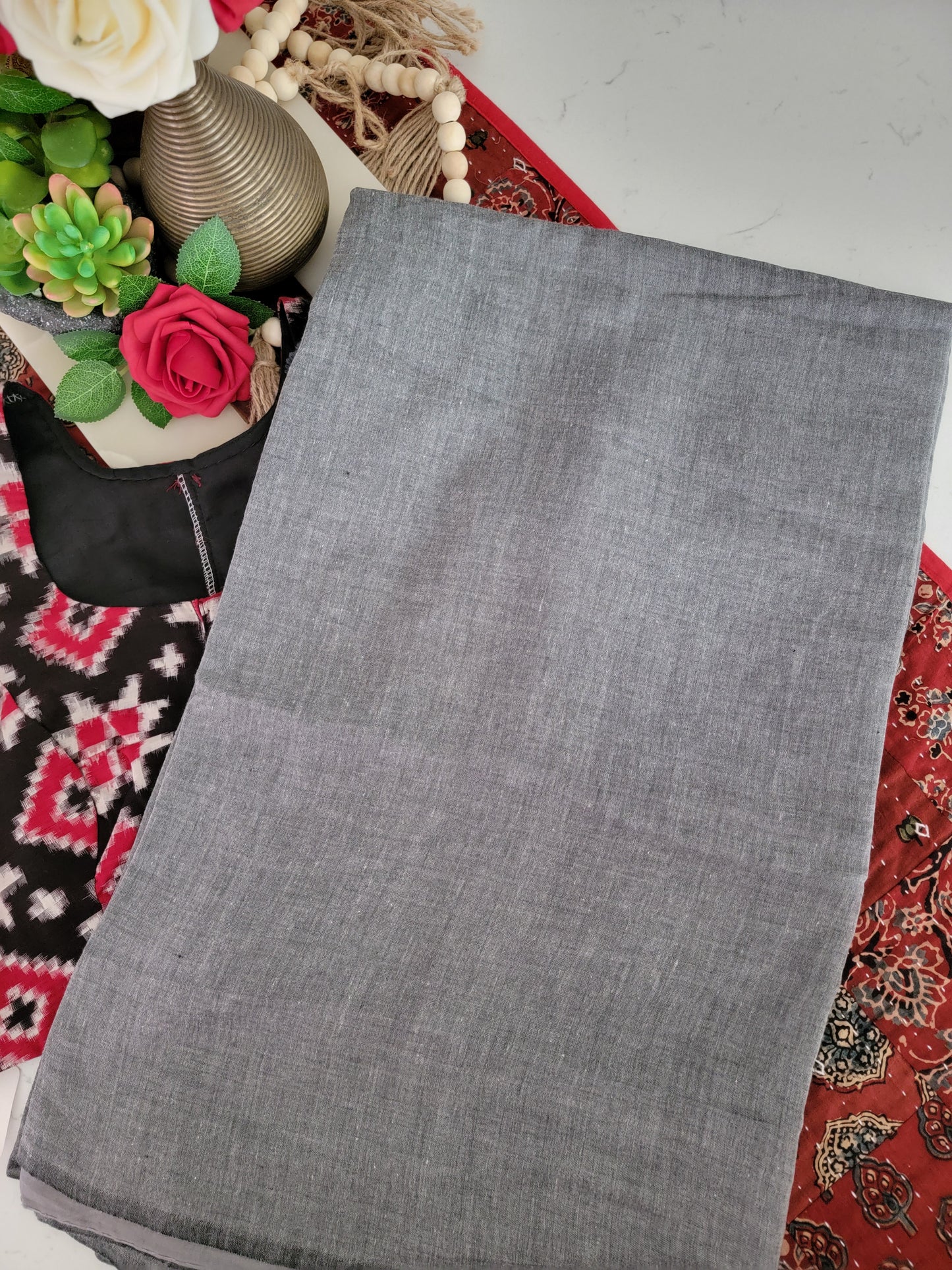 Handwoven Mulcotton Saree - Black