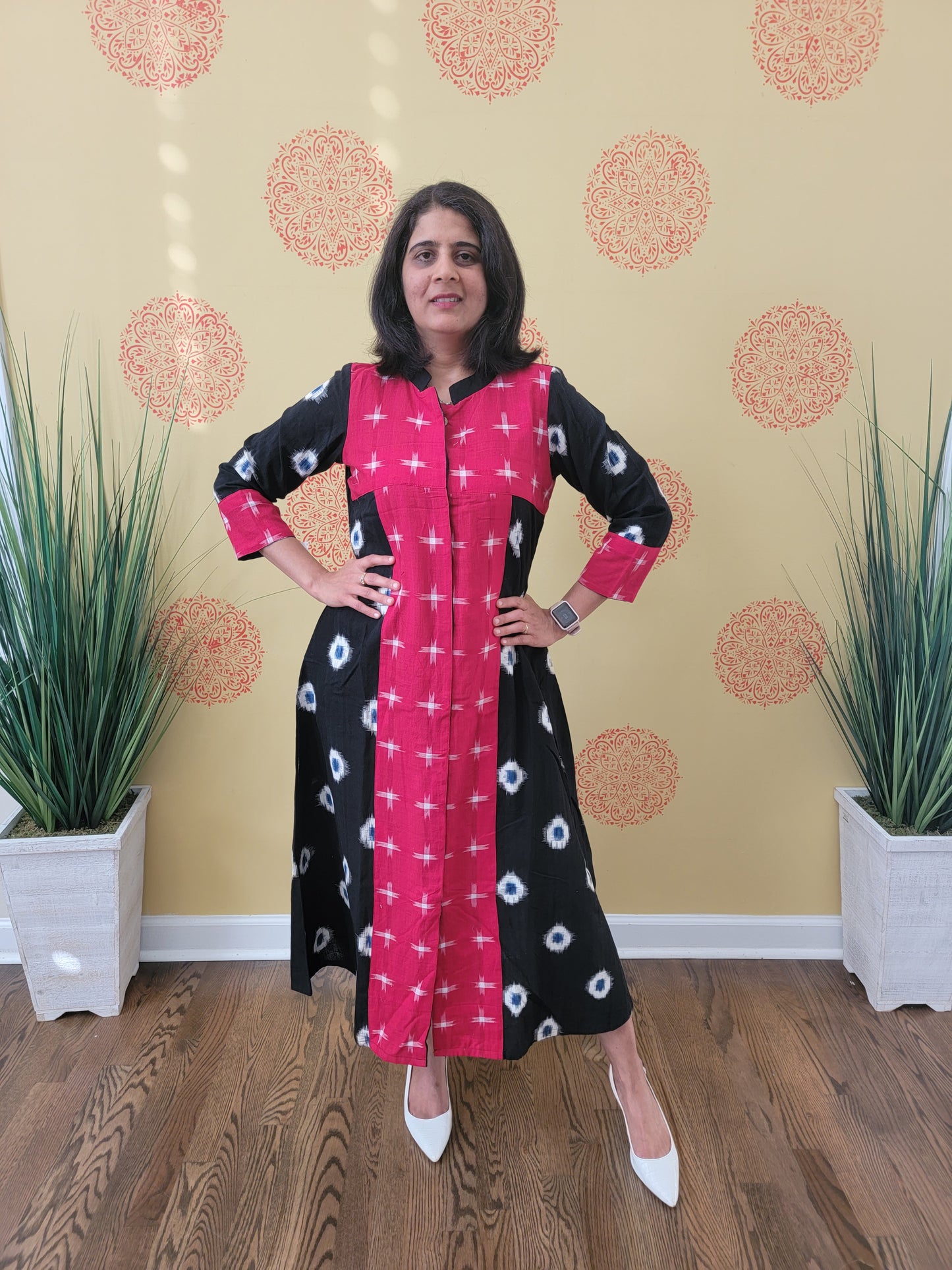 Pochumpally Double Ikkat Long dress