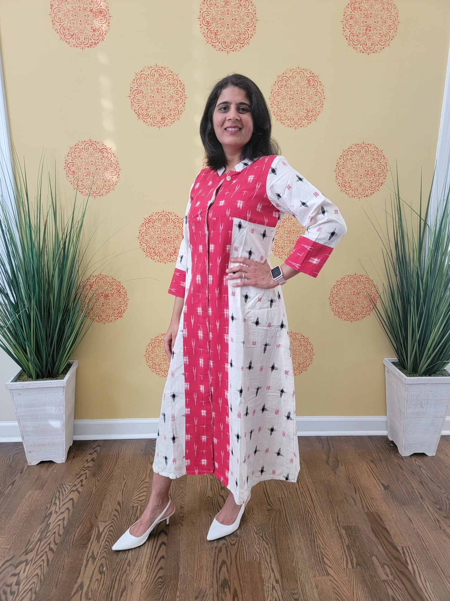 Pochumpally Double Ikkat Long dress