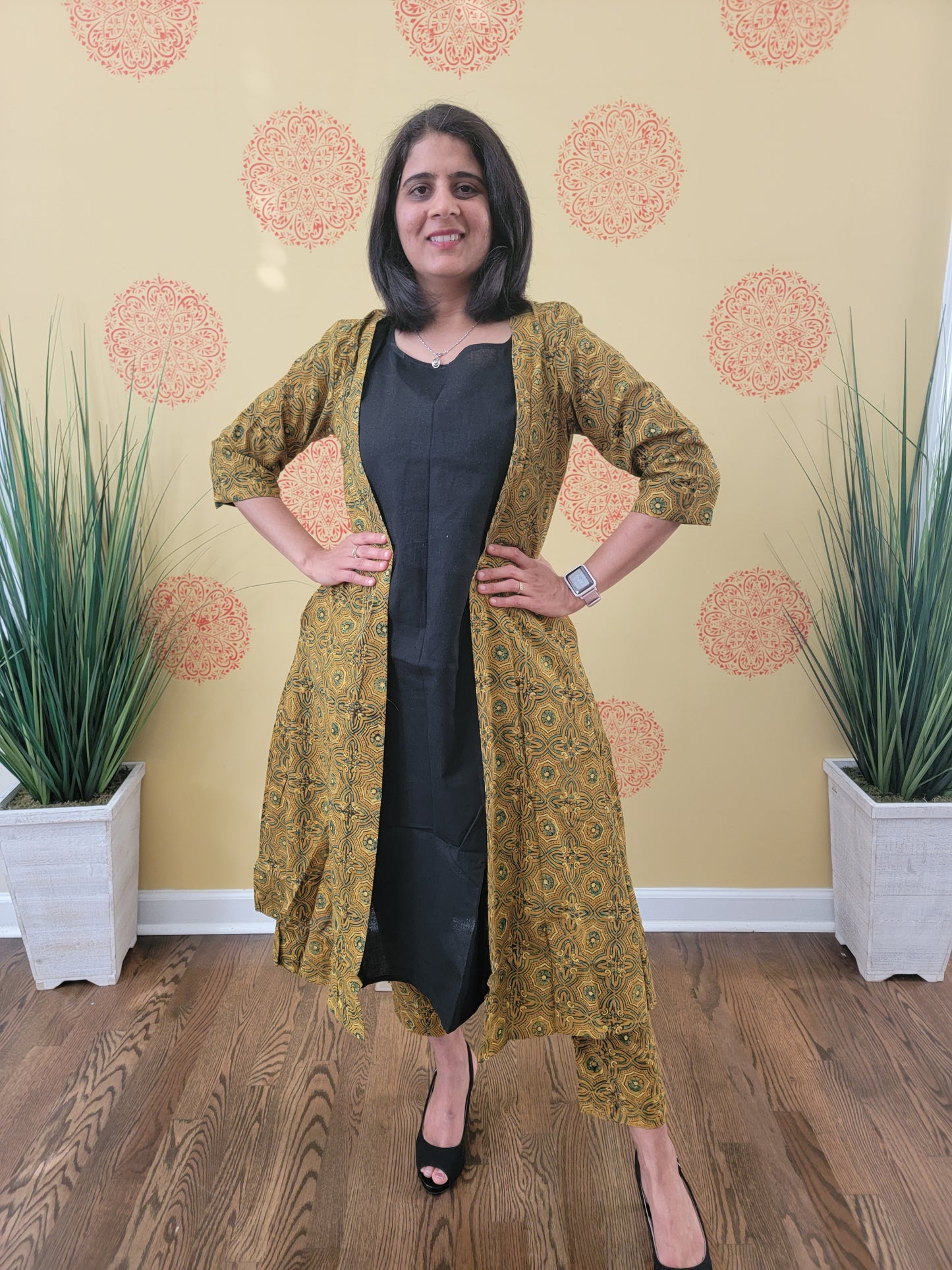 Ajatakh 3 piece kurta, pant, and shrug set