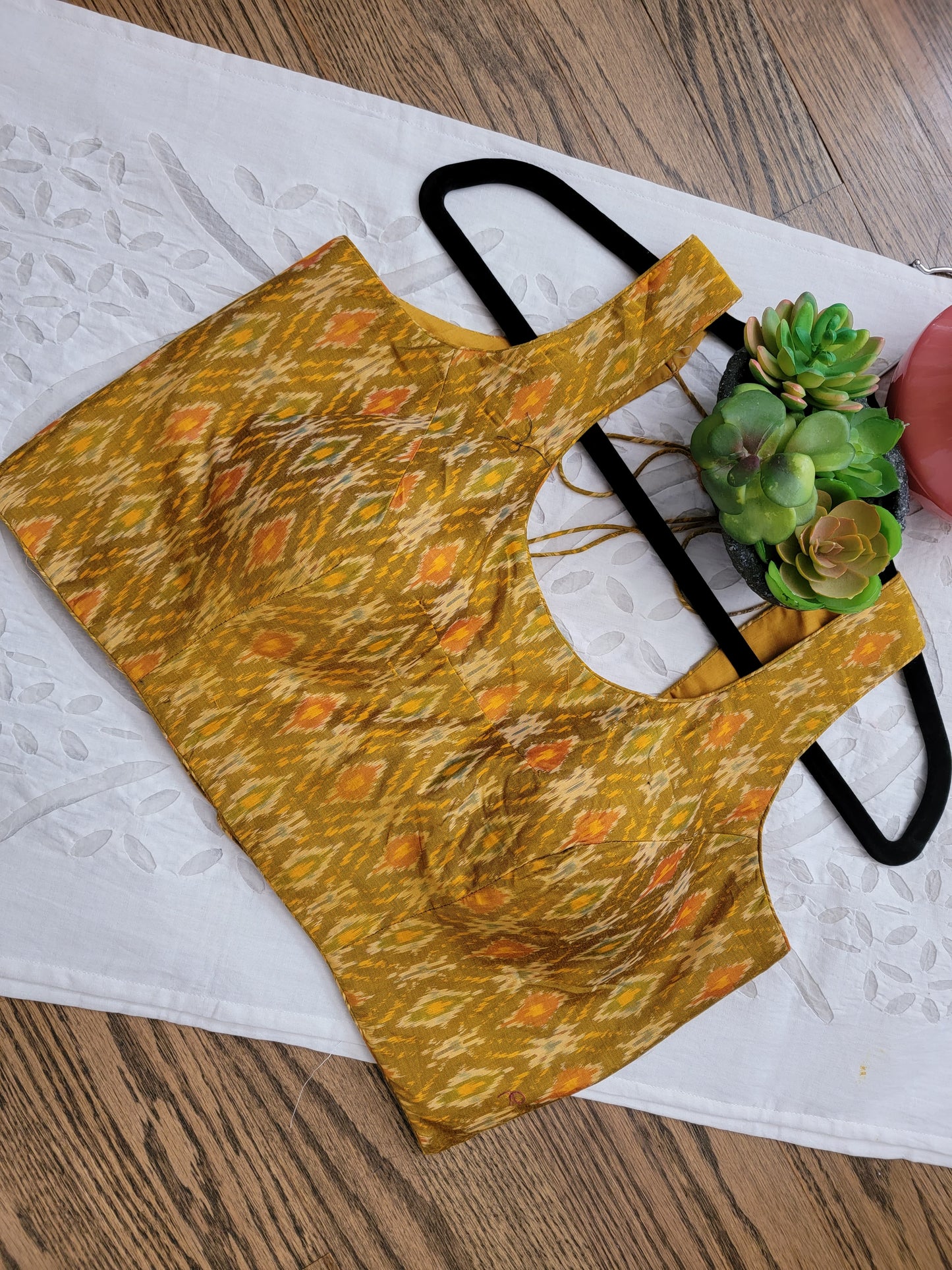 Ikkat Blouse - mustard Yellow