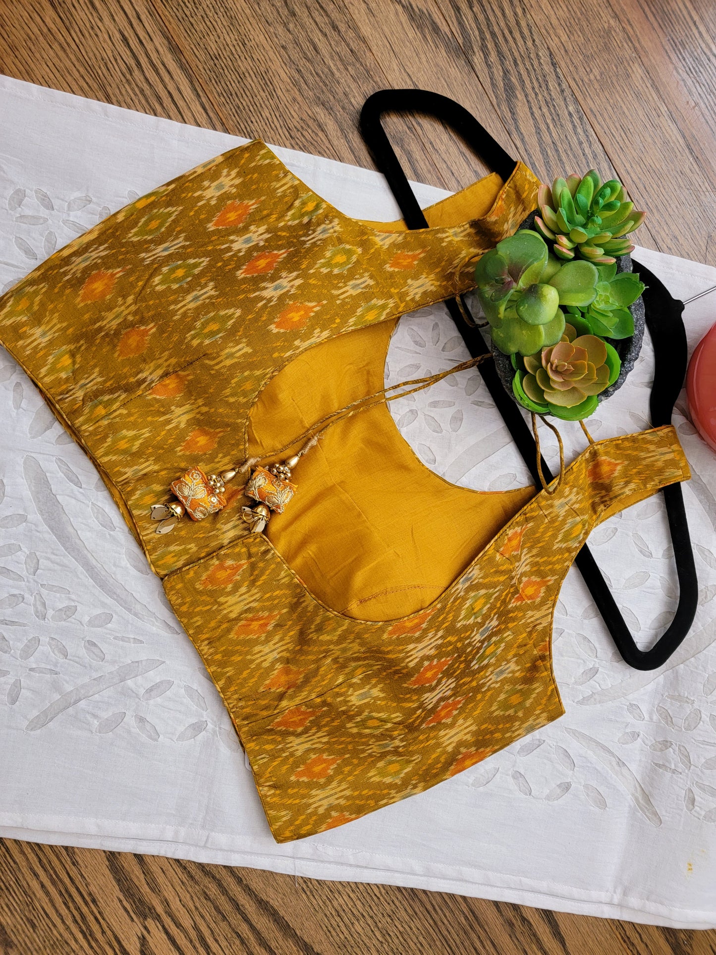 Ikkat Blouse - mustard Yellow