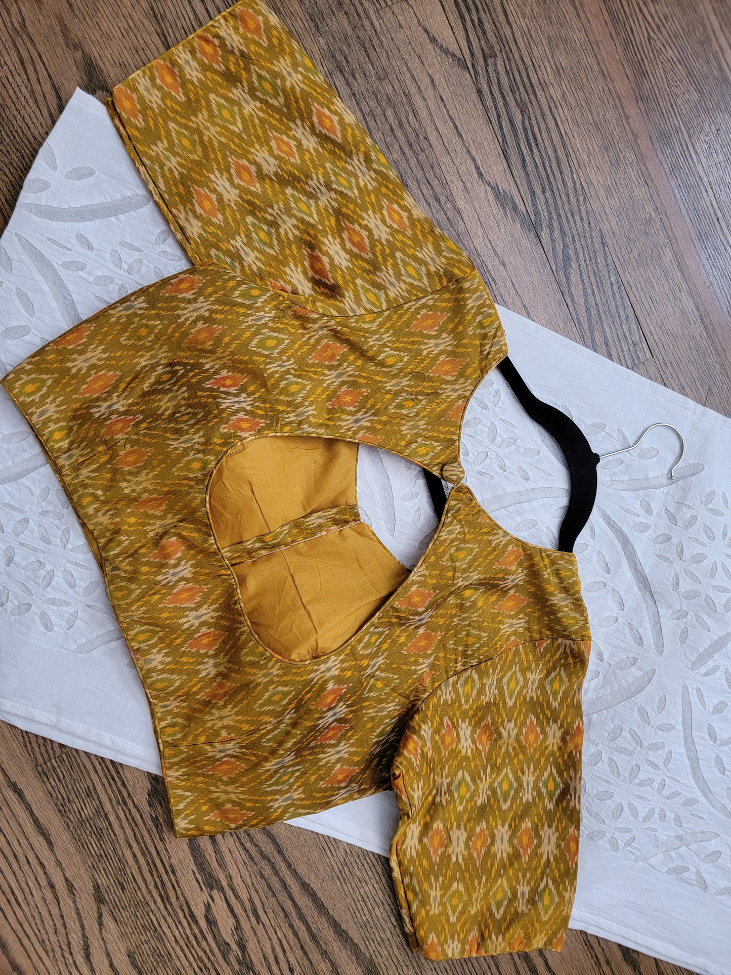 Ikkat Blouse - mustard Yellow