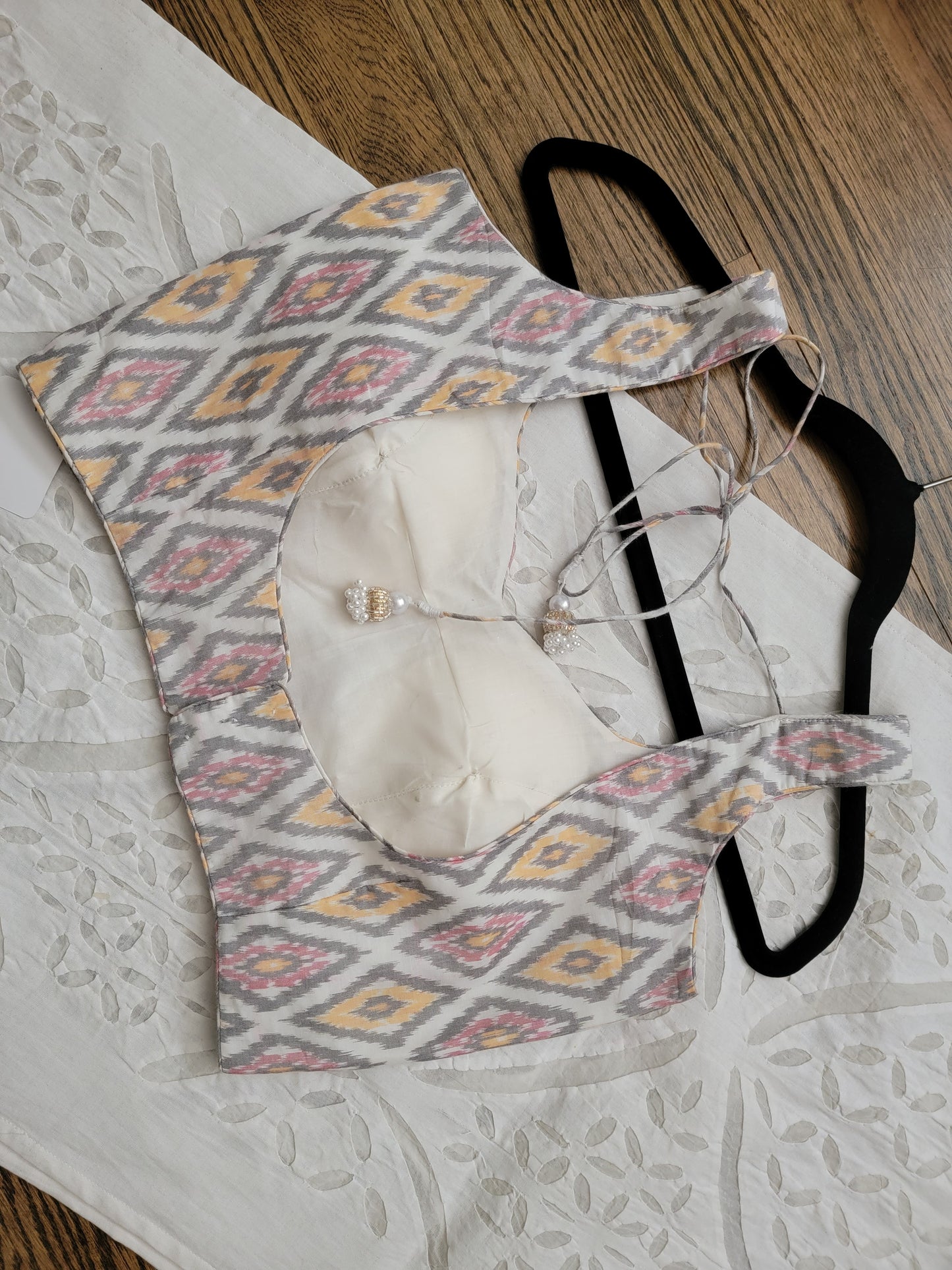 Ikkat Blouse - White