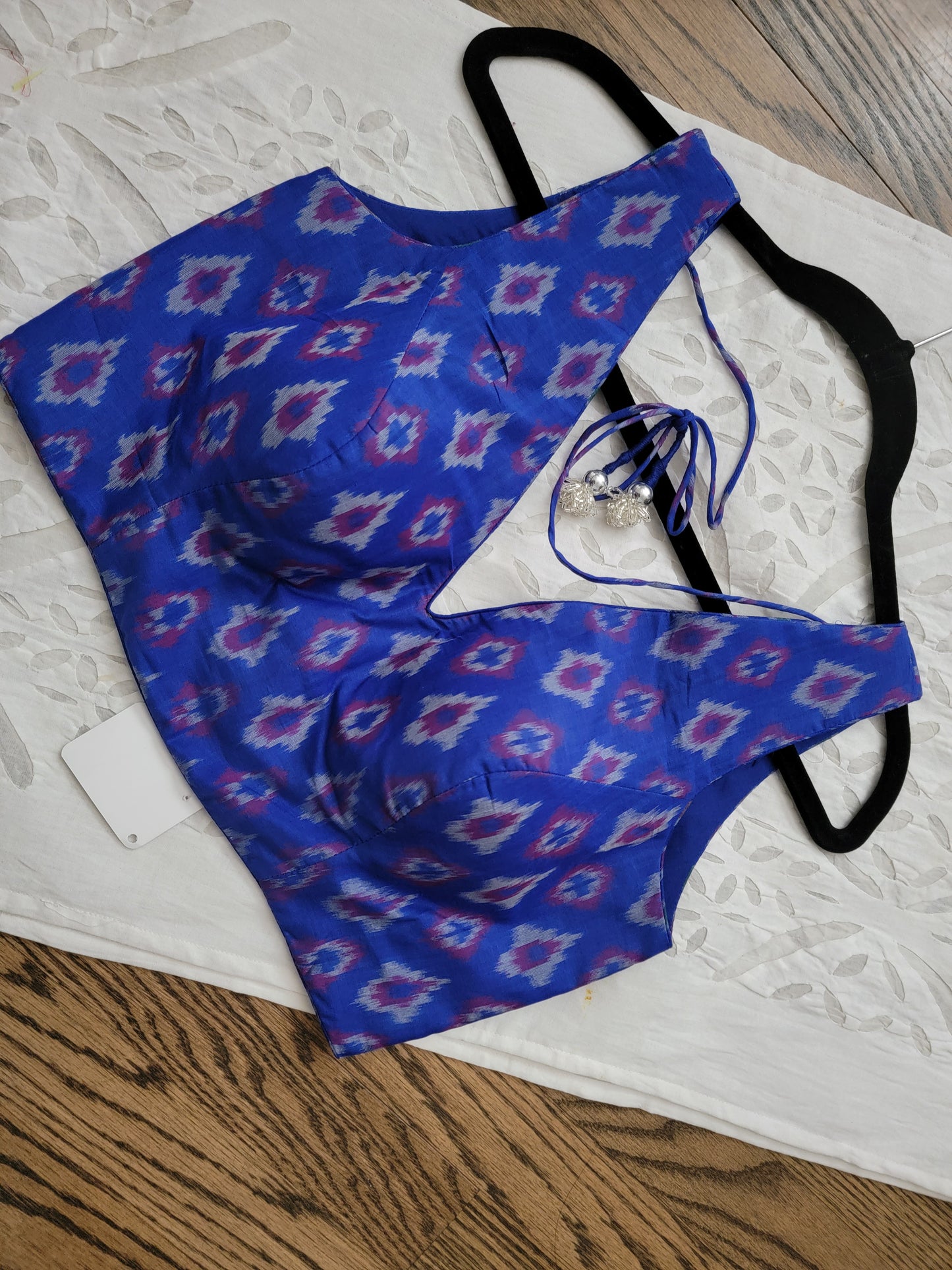 Ikkat Blouse - Royal Blue