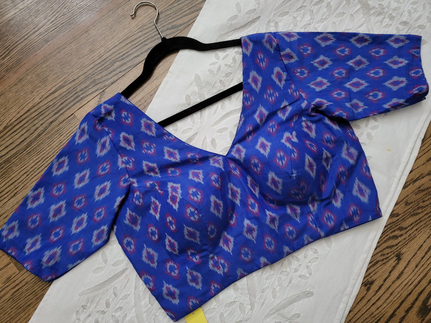 Ikkat Blouse - Royal Blue