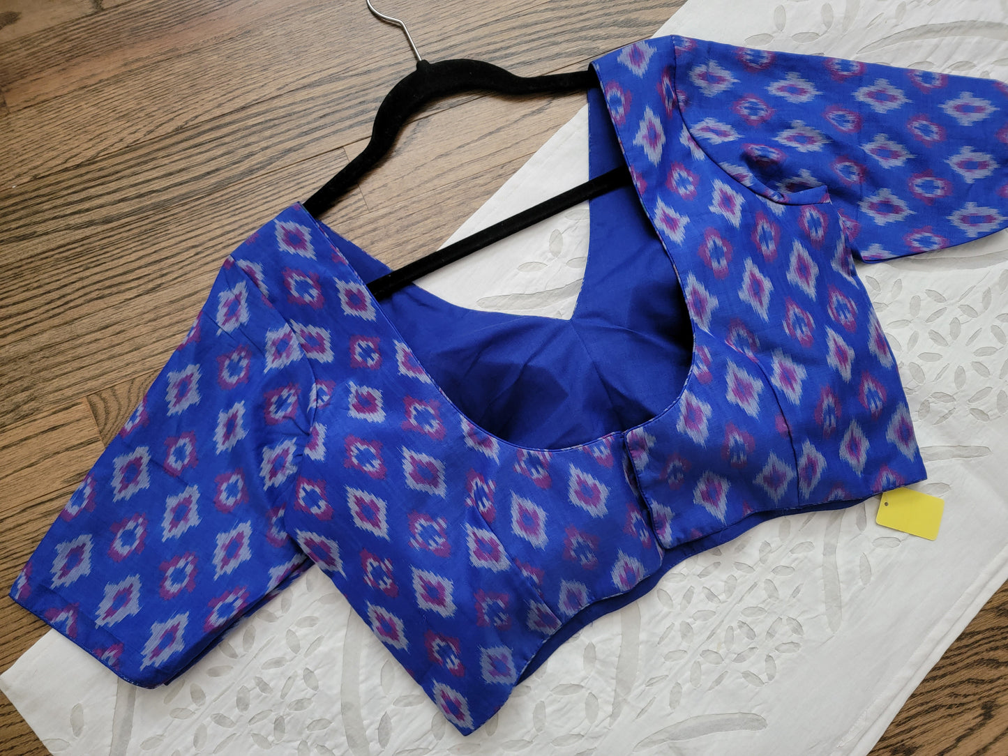 Ikkat Blouse - Royal Blue