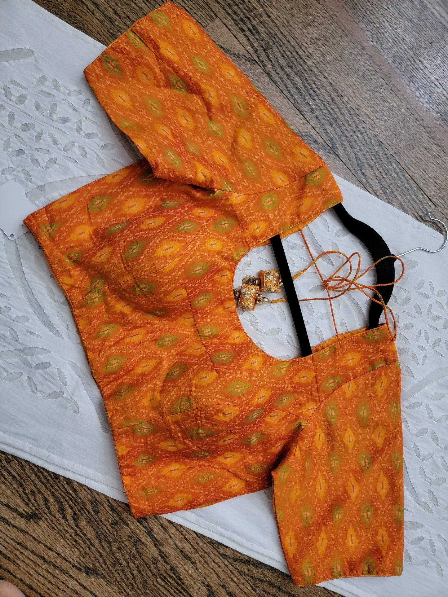 Ikkat Blouse - Orange