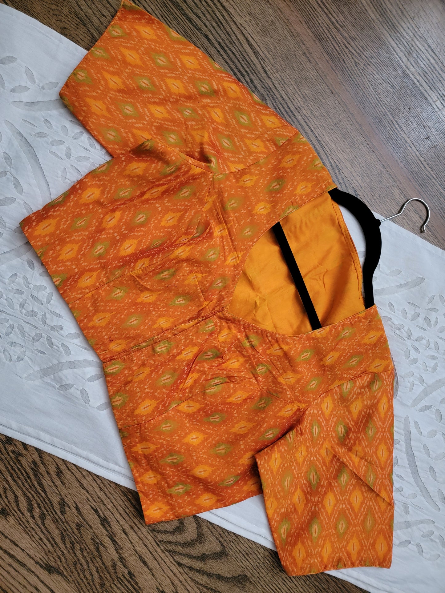 Ikkat Blouse - Orange