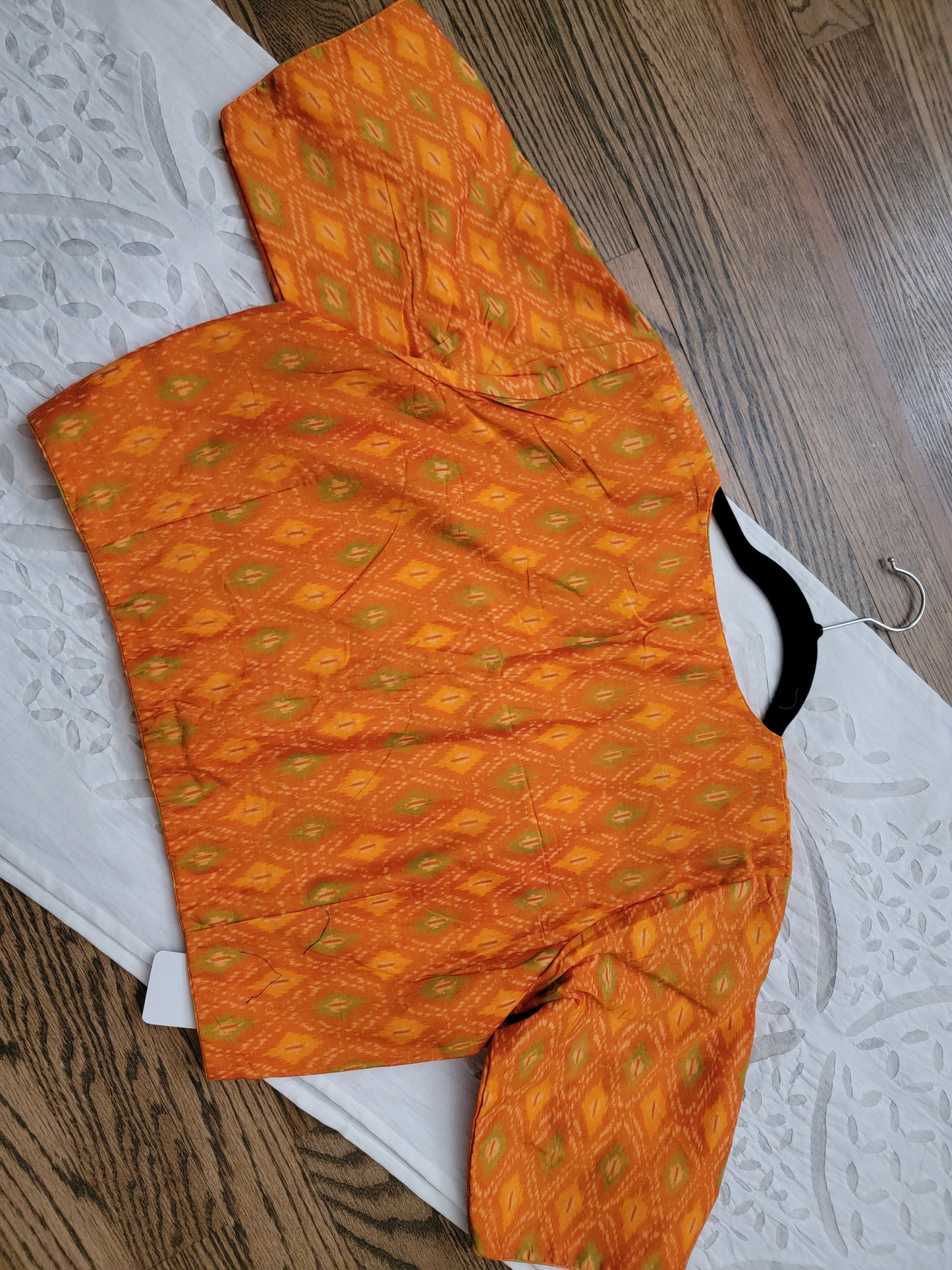 Ikkat Blouse - Orange