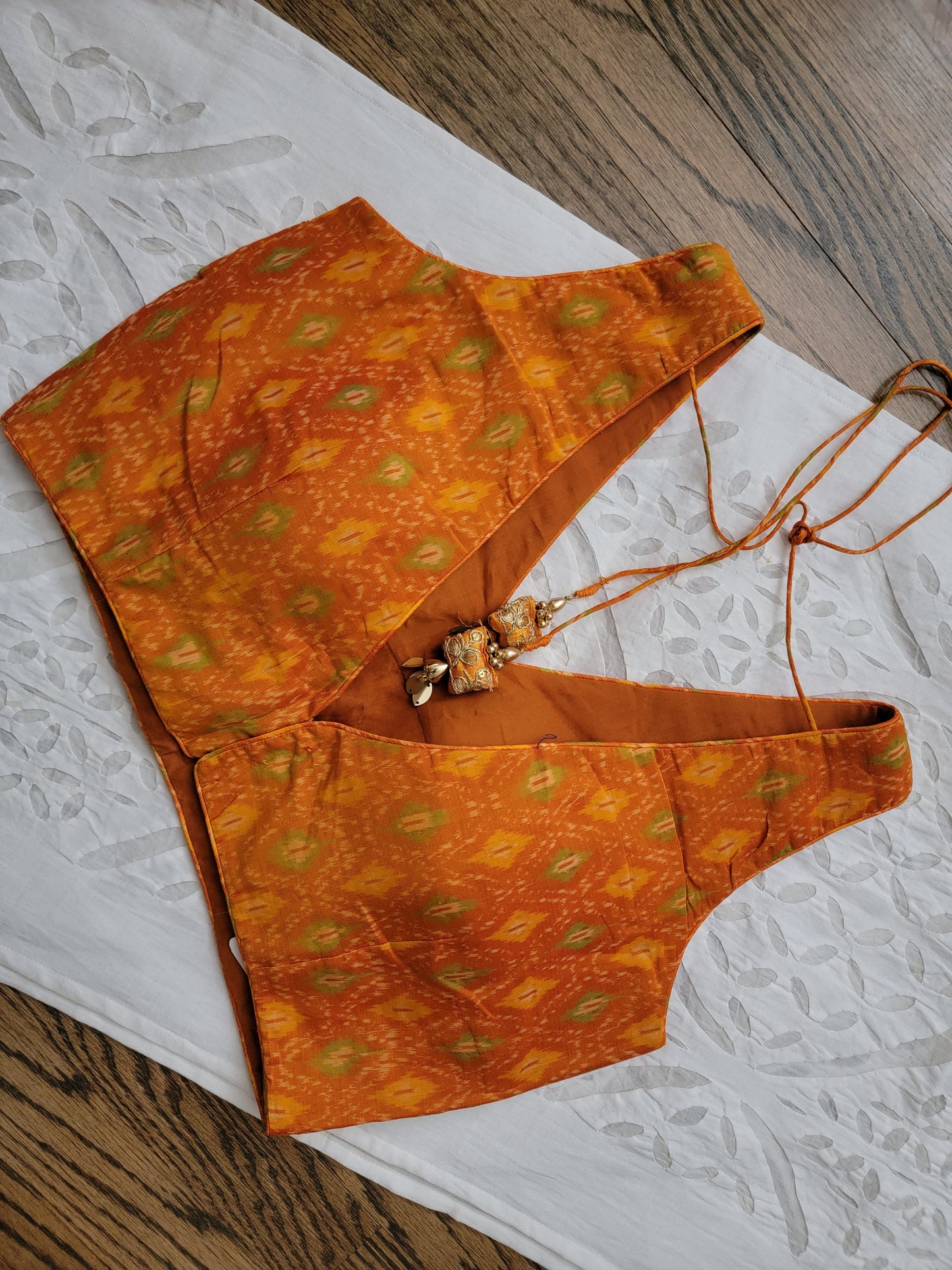 Ikkat Blouse - Orange