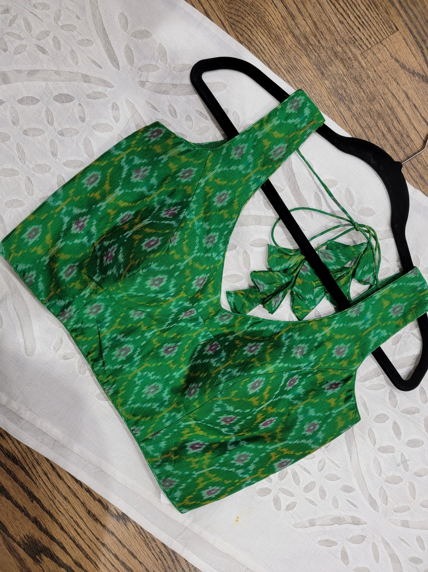 Ikkat Blouse - Mango Green