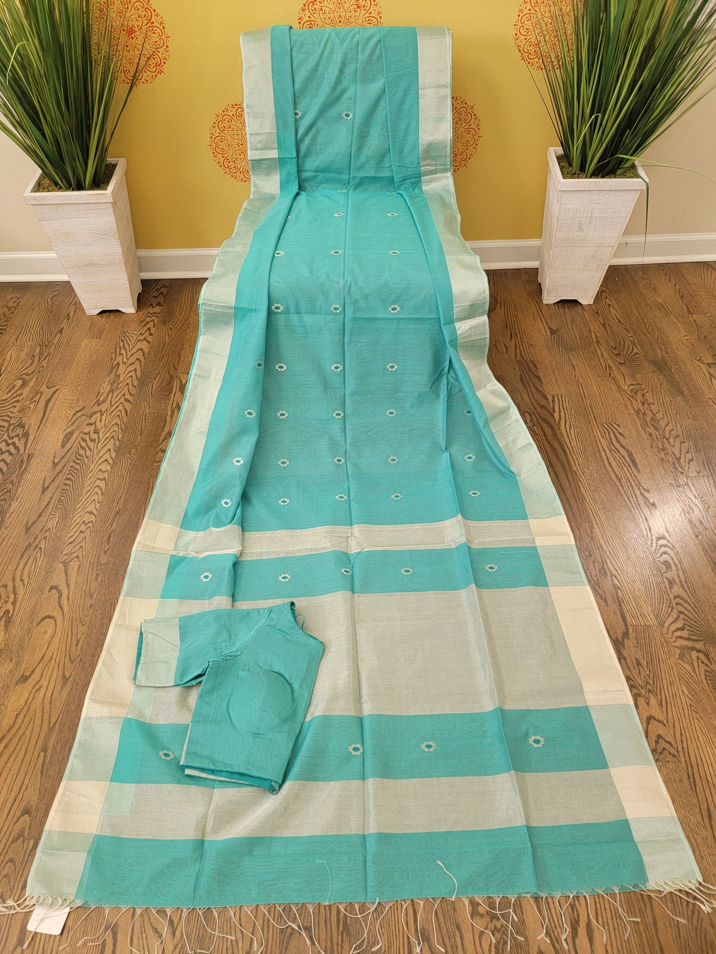 Handwoven Maheshwari - Mint Green