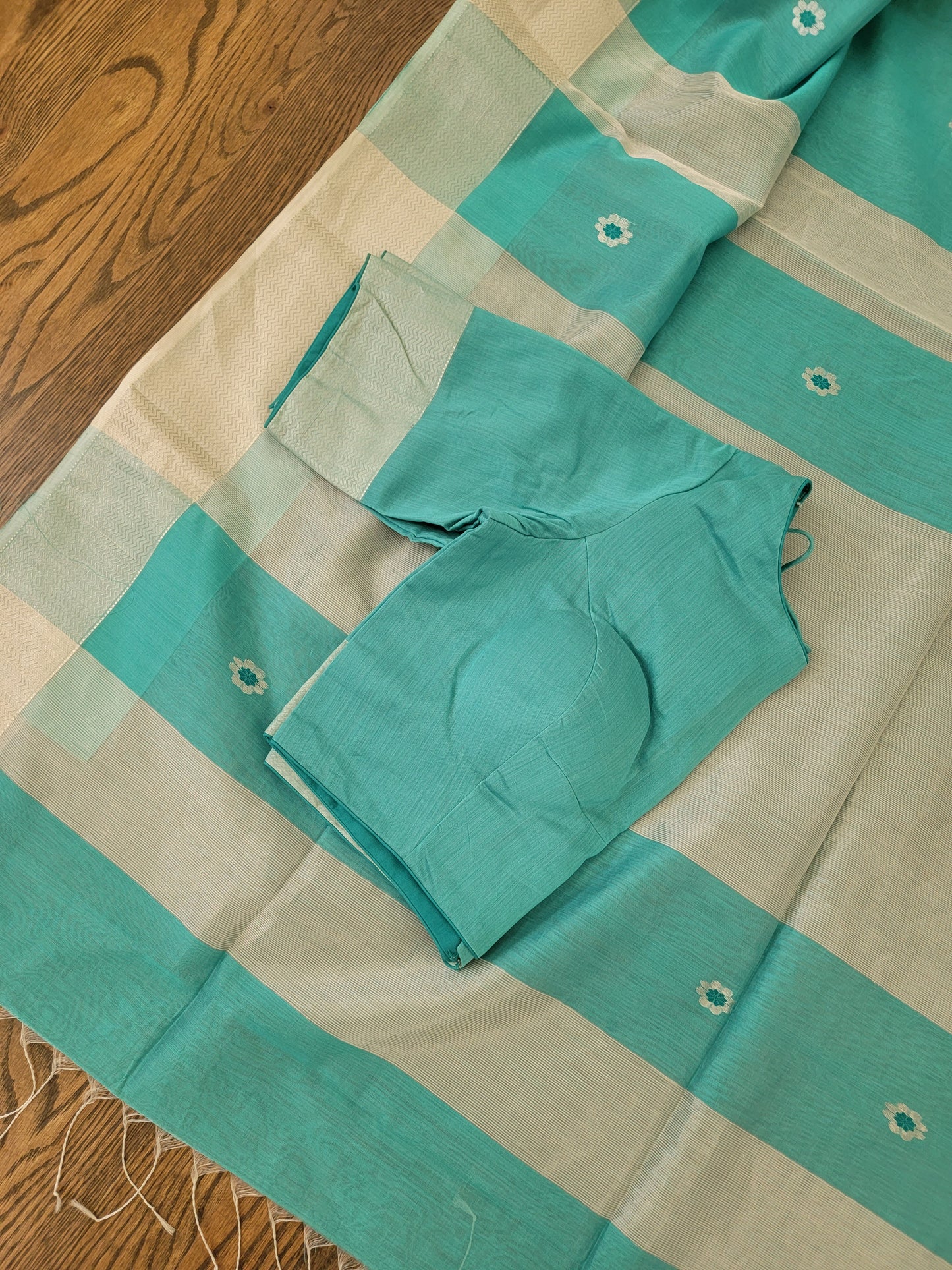 Handwoven Maheshwari - Mint Green