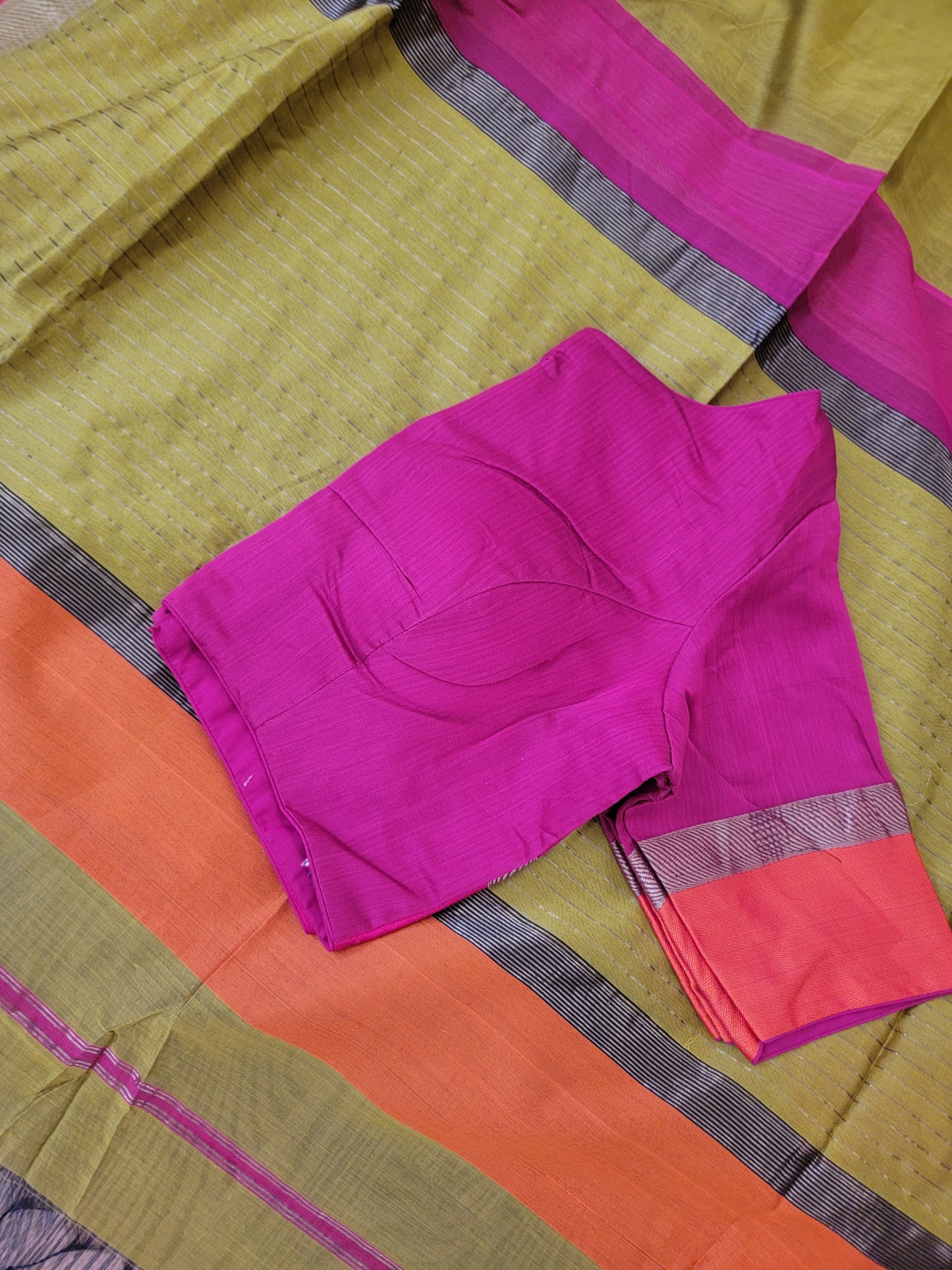 Handwoven Maheshwari - Olive Green