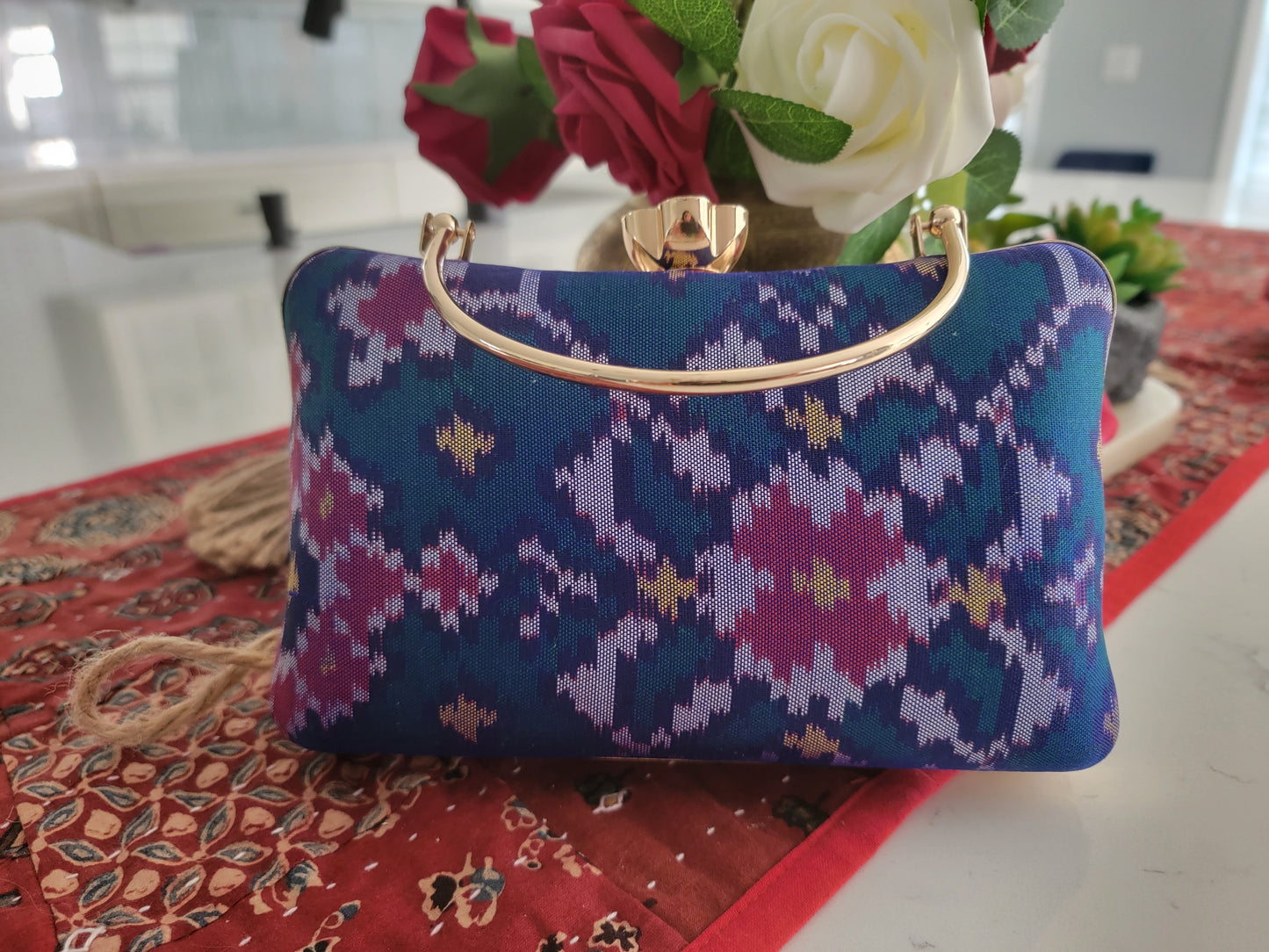 Patola Clutches - Peacock blue