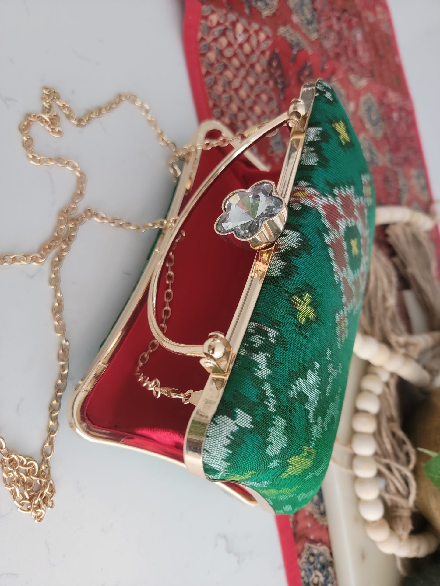 Patola Clutches - Emrald Green