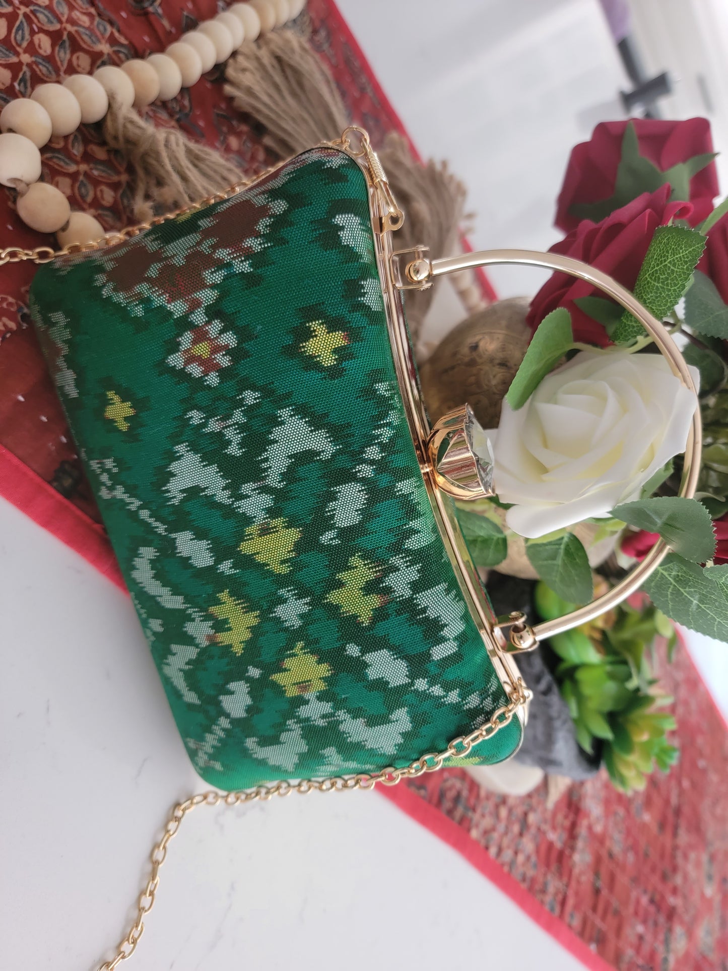 Patola Clutches - Emrald Green