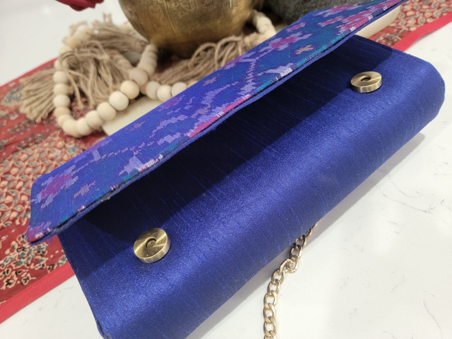 Patola Clutches - Peacock blue