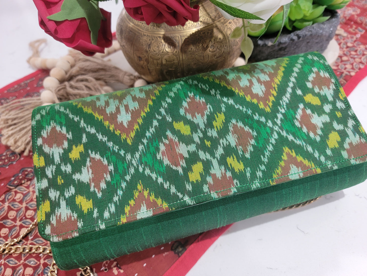 Patola Clutches - Emrald Green
