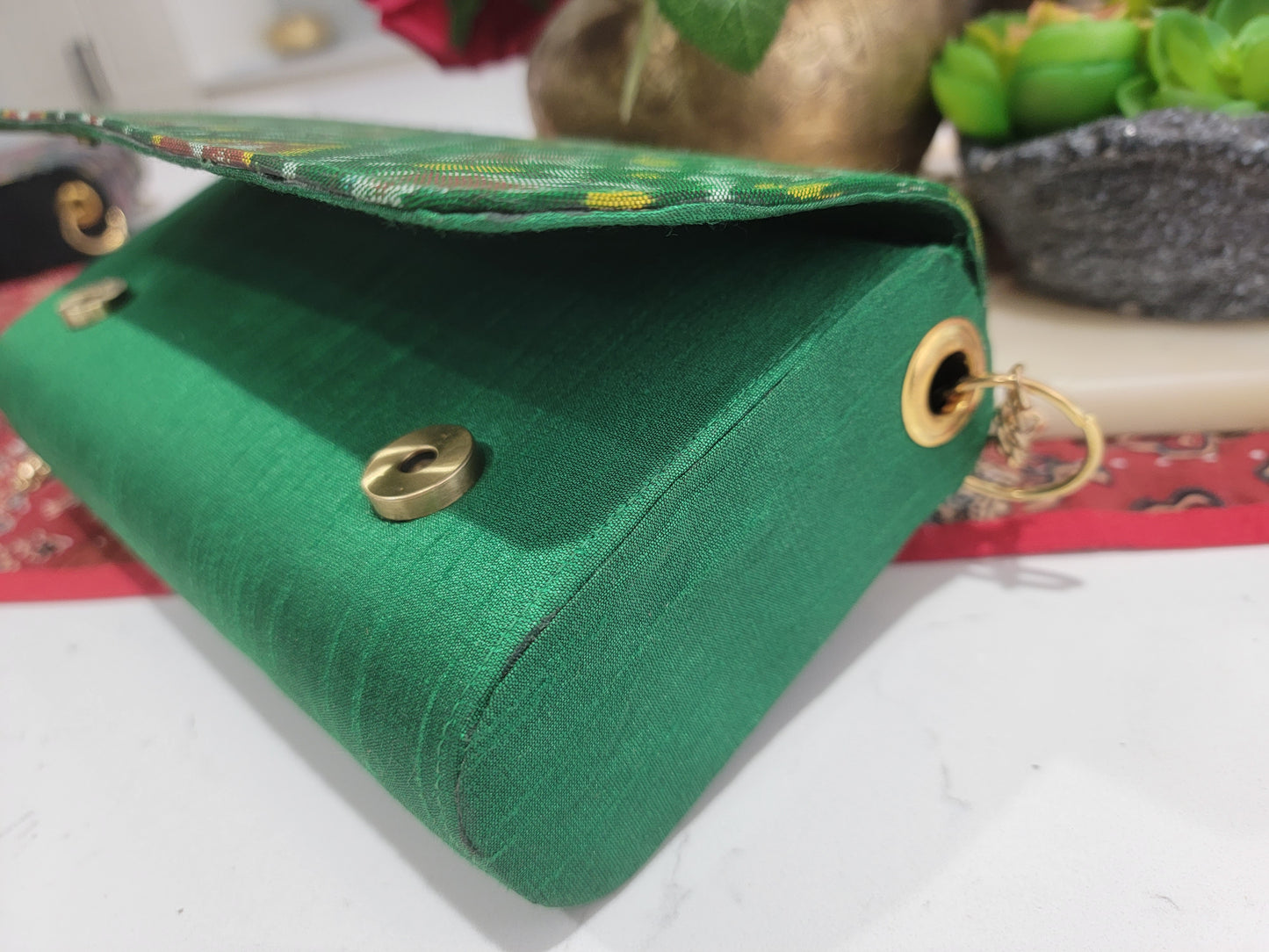 Patola Clutches - Emrald Green