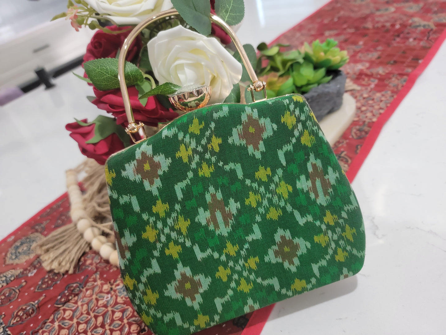 Patola Clutches - Emrald Green