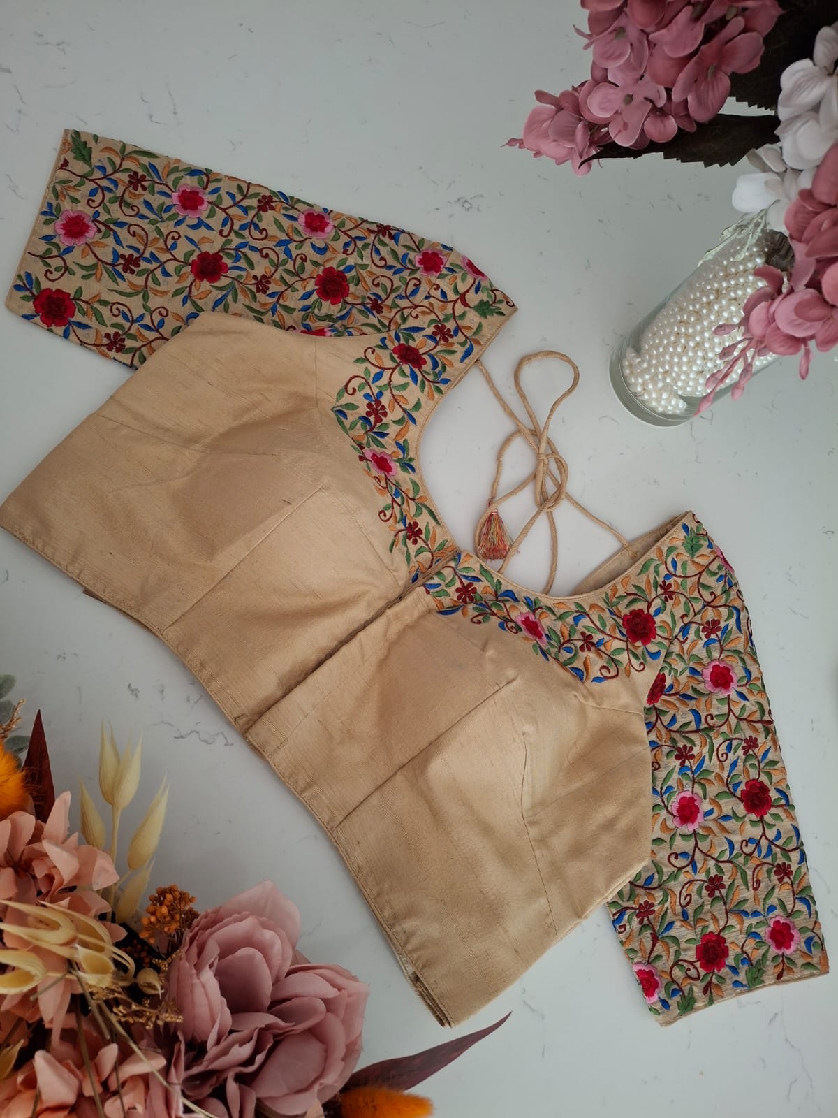 Size 40 - Raw Silk Parsi Ghara Blouse