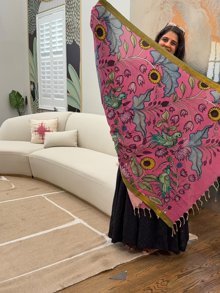 Kalamkari Dupatta - Pink