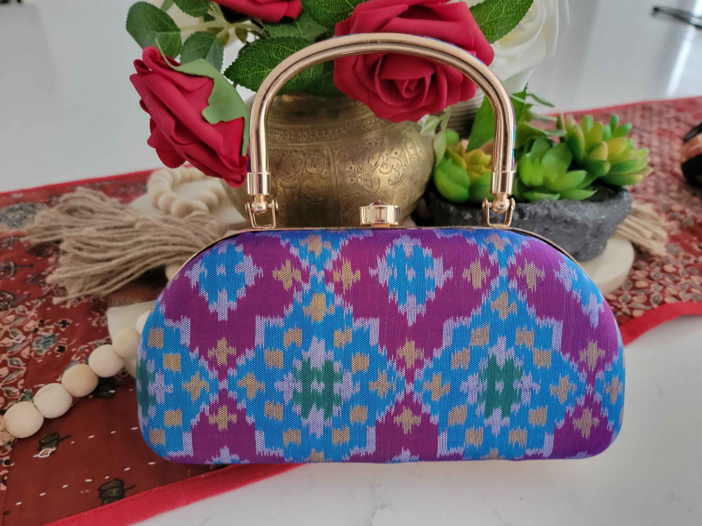 Patola Clutches - BLue/Purple
