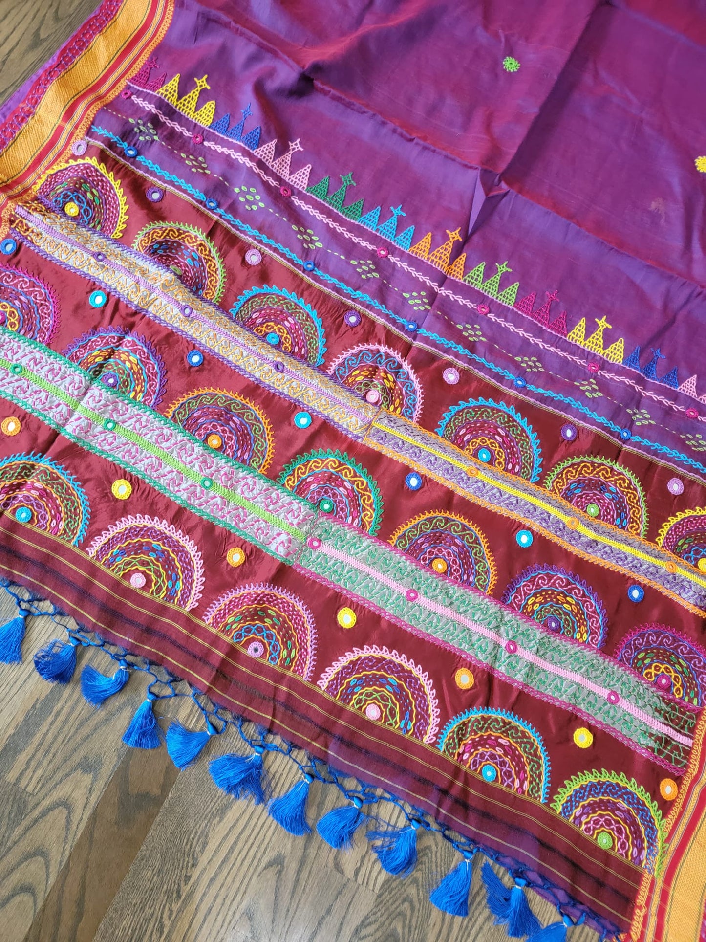 Hand embroidered Lambaani saree on Irkal