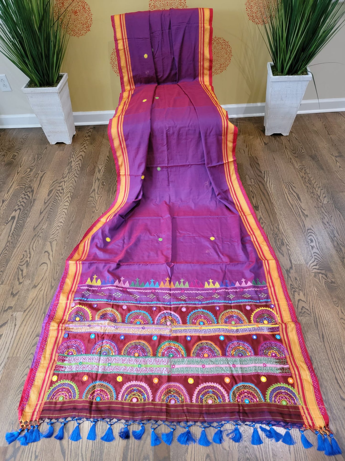 Hand embroidered Lambaani saree on Irkal