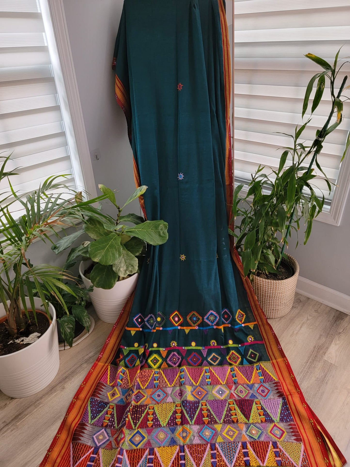Hand embroidered Lambaani saree on Irkal