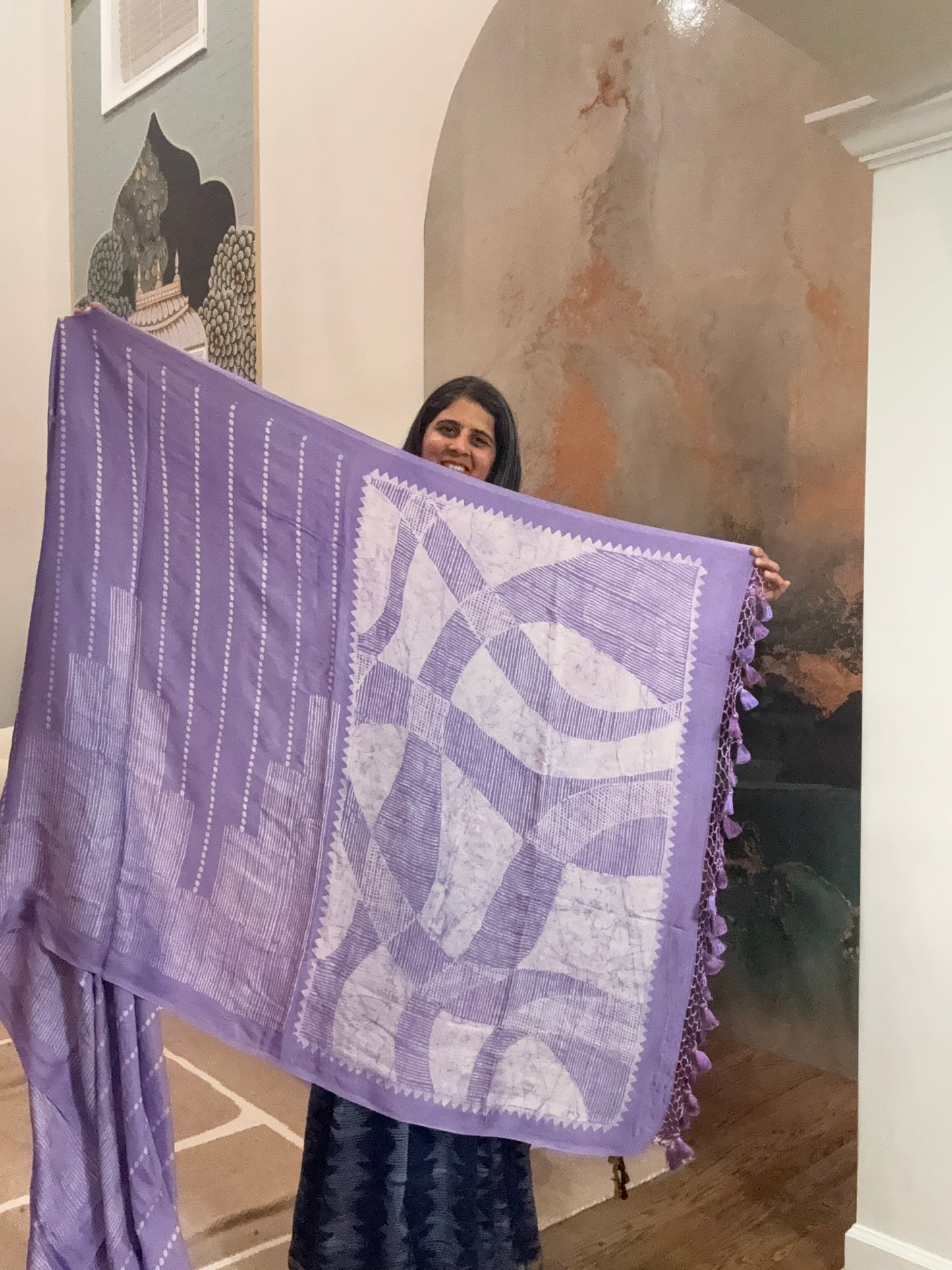 Hand Batik Saree on Modal