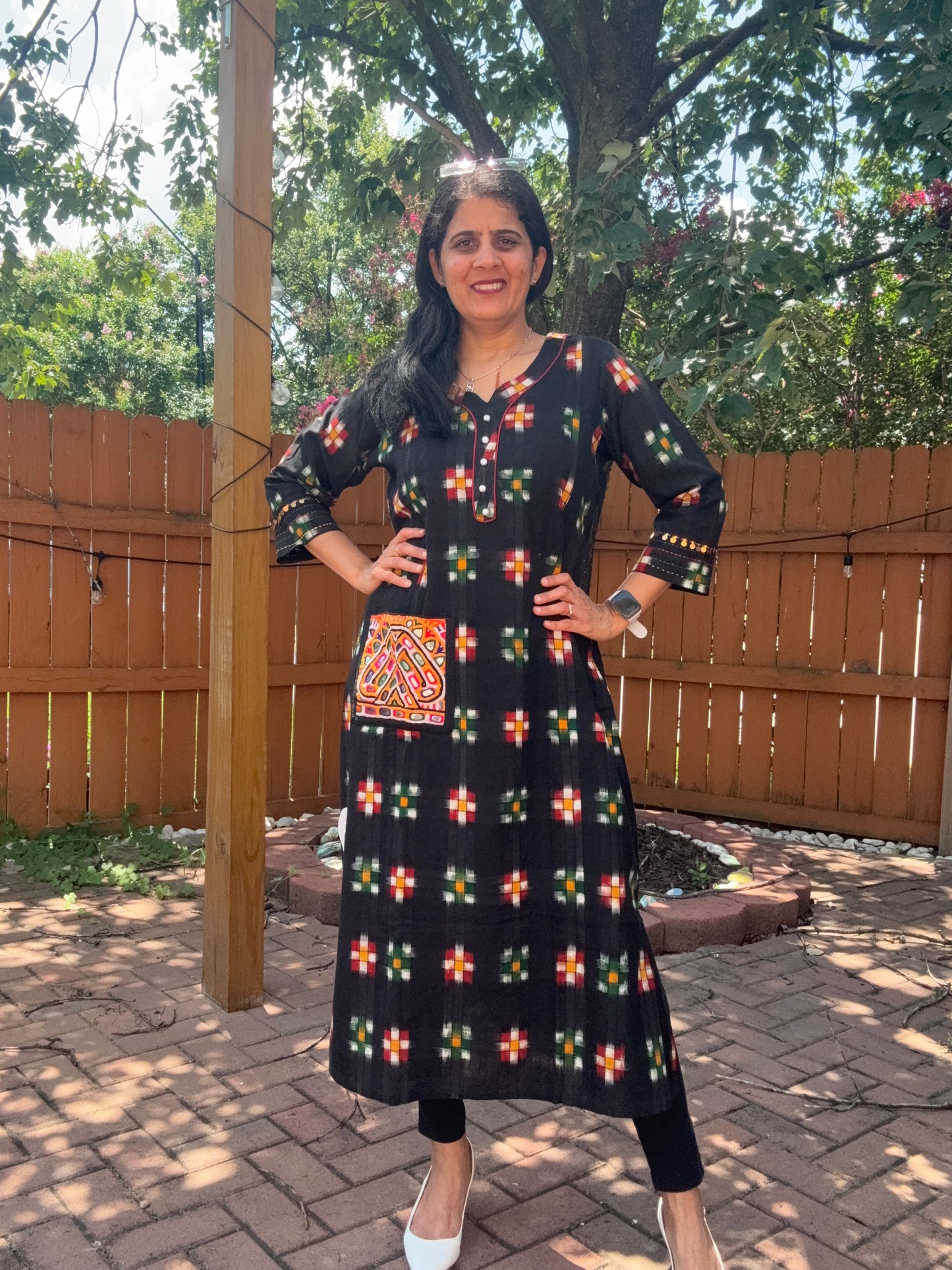 Size 38 - KutchhIkkat Cotton Kurta