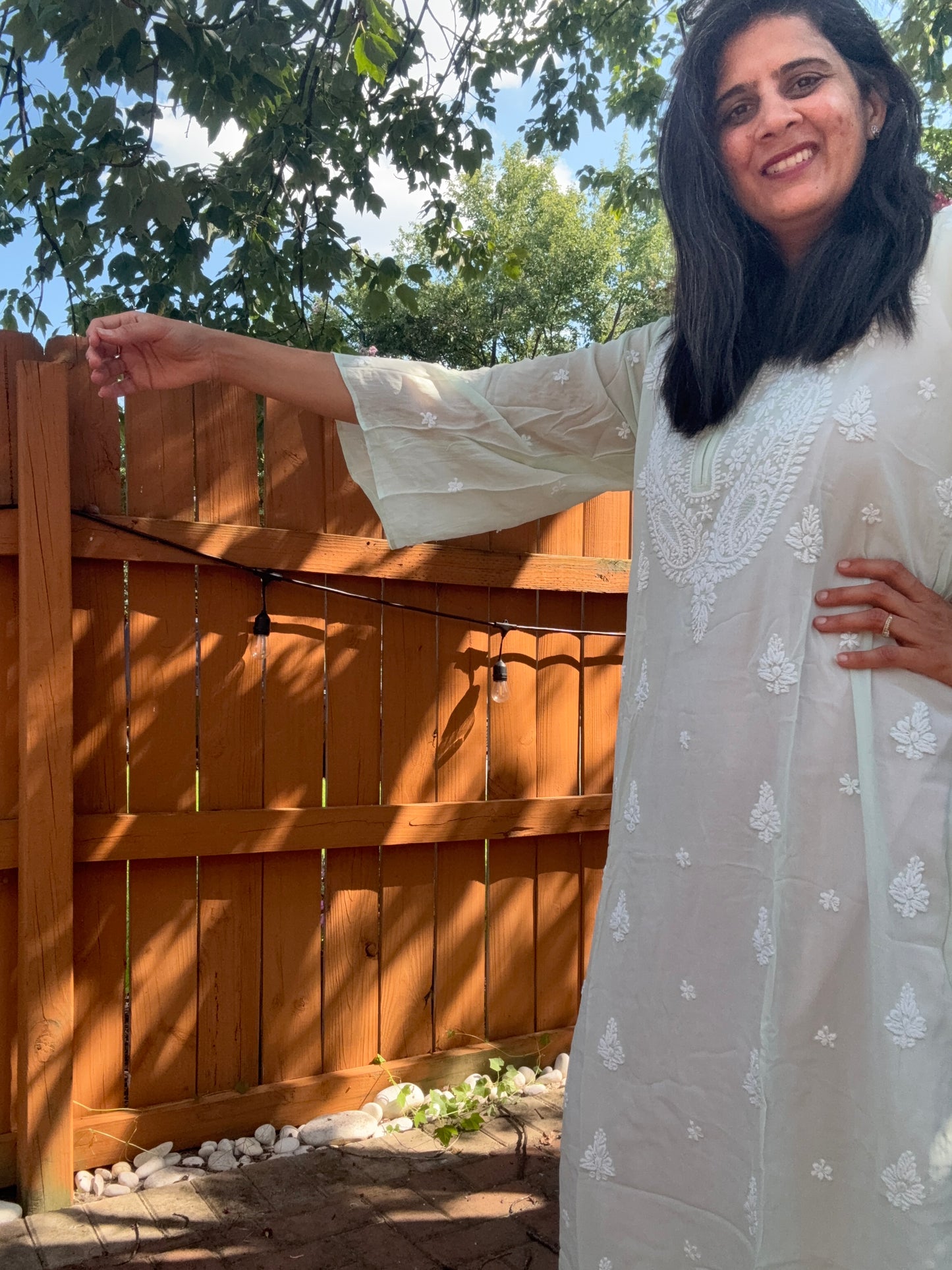 Size L (38/40) - Georgette Chikanlari Kurta