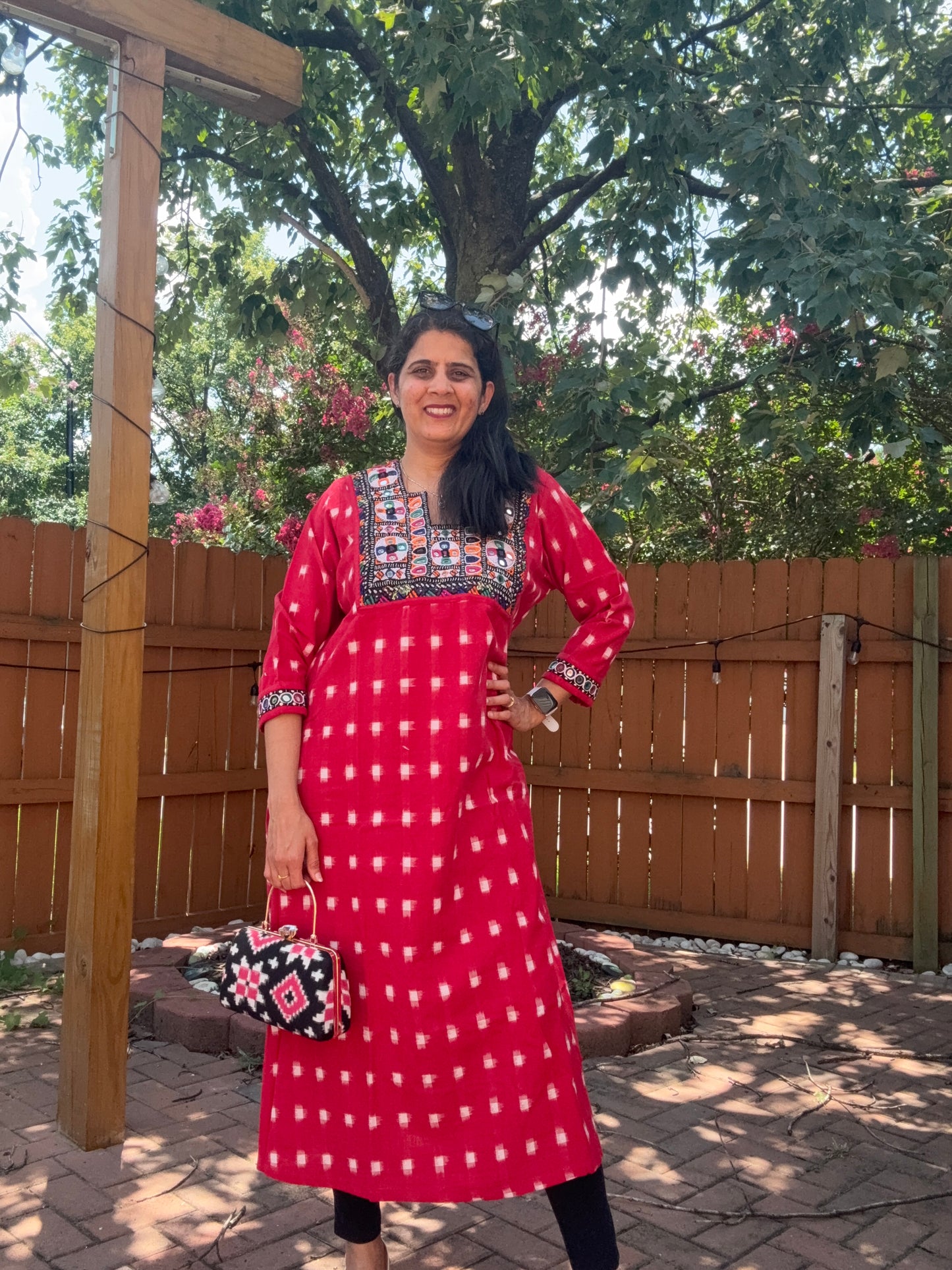 Size 44 - KutchhIkkat Cotton Kurta