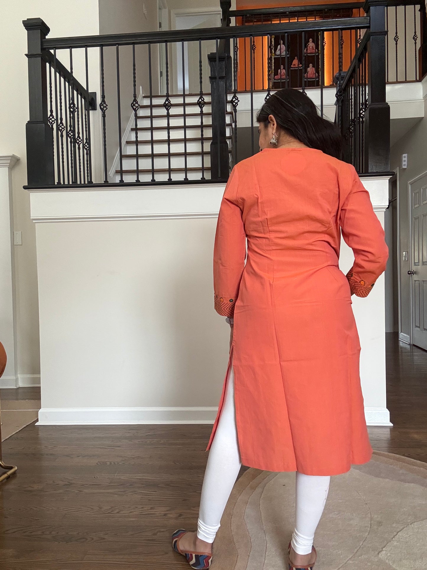 Size 36 - Lambani Hand Embroidered Kurta - Peach