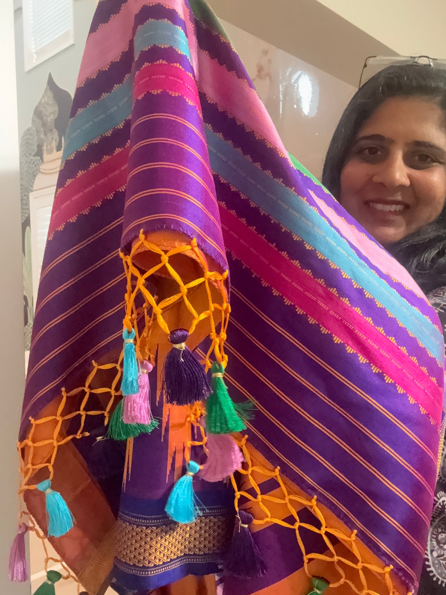 Handwoven Double Aanchal Berhampuri Saree