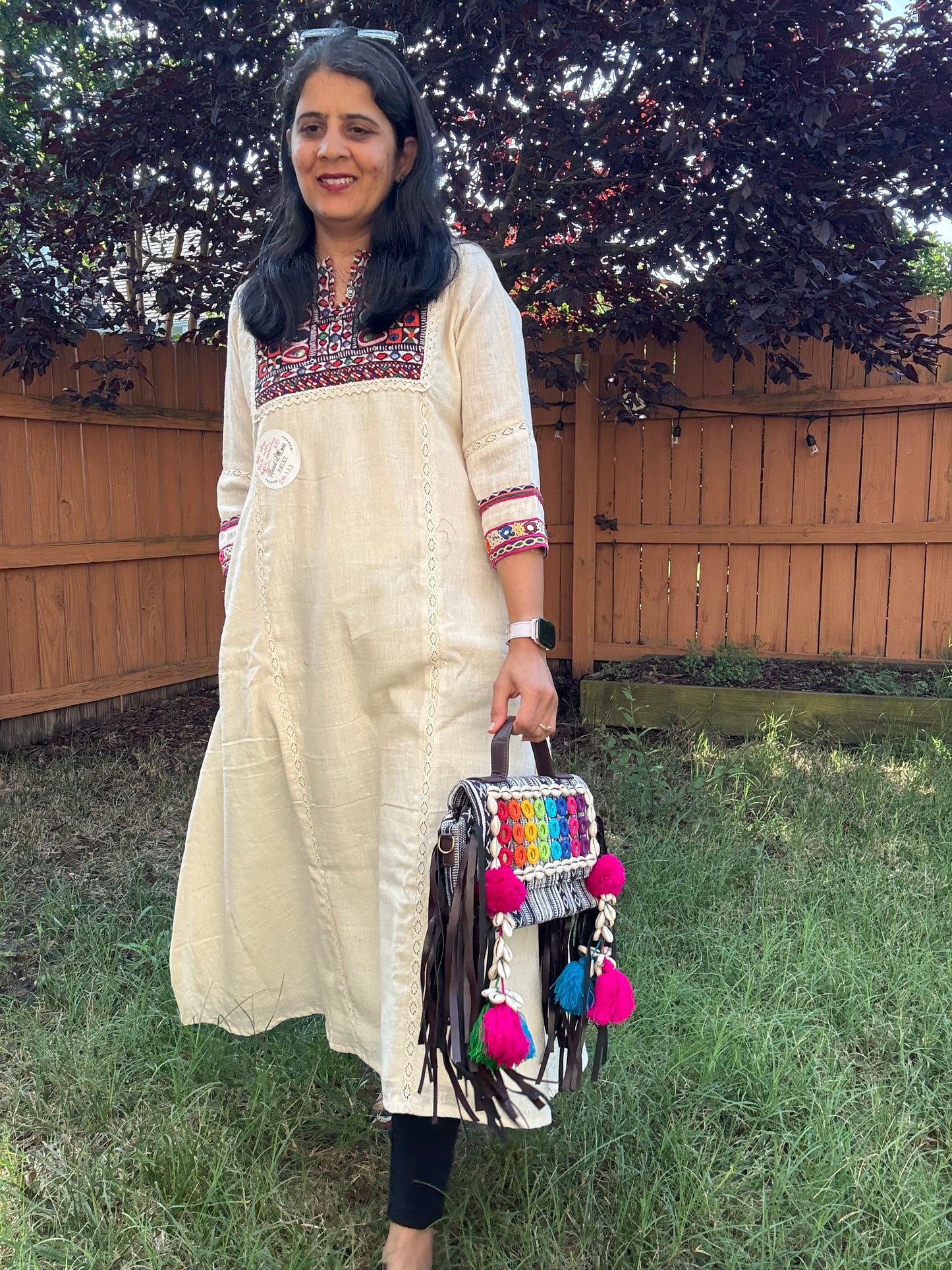 Kala Cotton Kutchhi hand embroidery Kurta