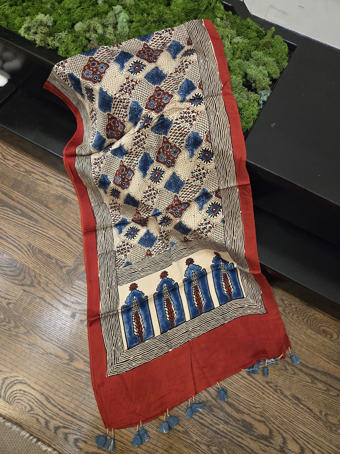 Ajarakh Stole on Modal Silk