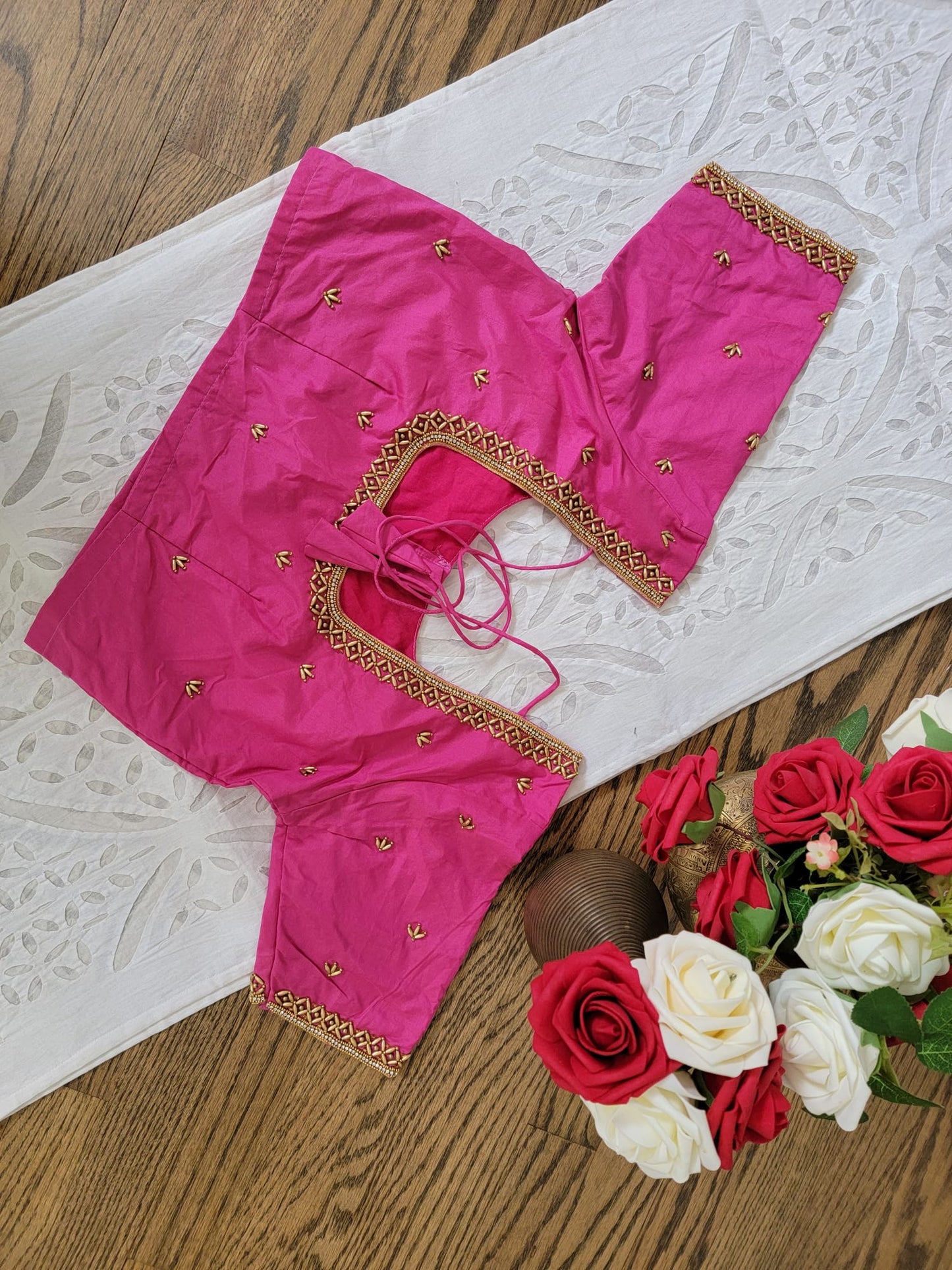 Hand Embroidery Blouse - Pink