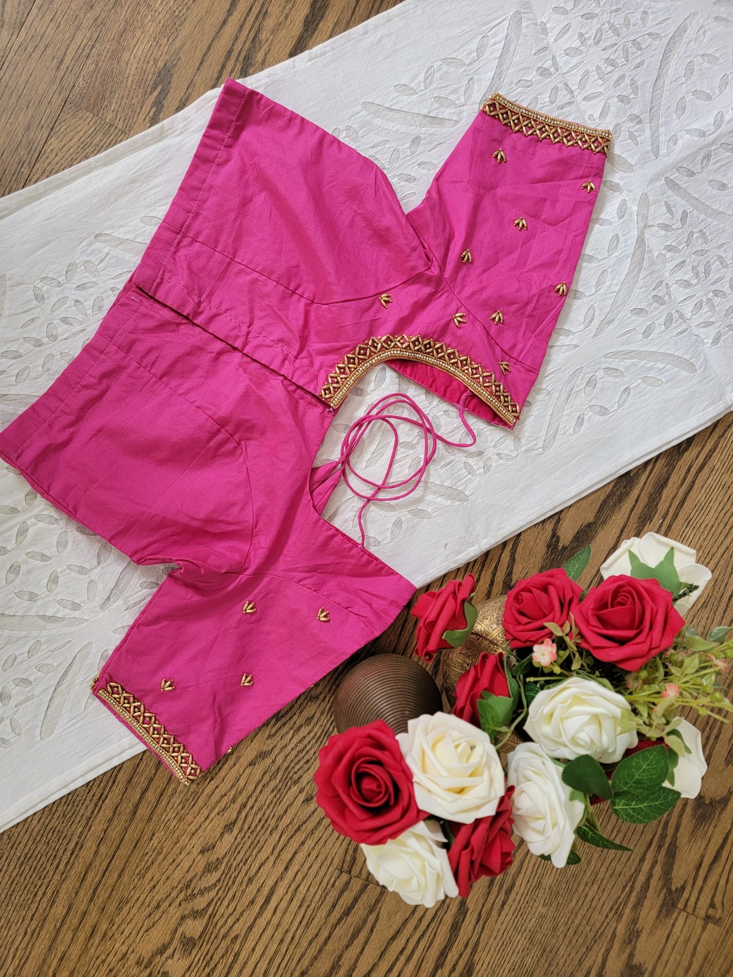 Hand Embroidery Blouse - Pink