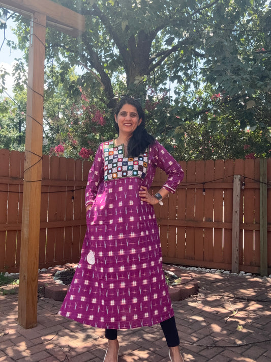 Size 40 - KutchhIkkat Cotton Kurta